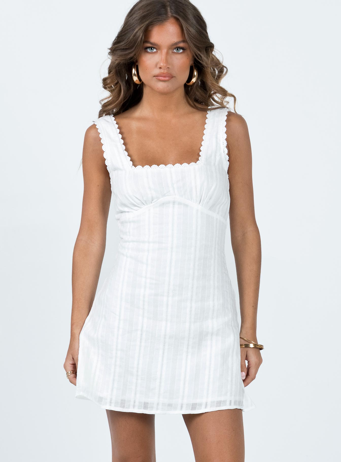 Lace Trim Mini Dress