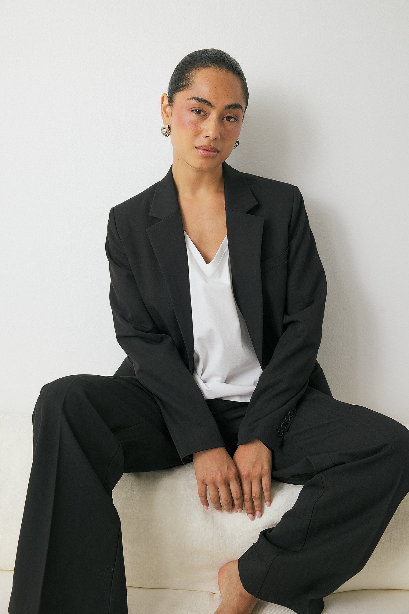 Structured Wide-Leg Trousers