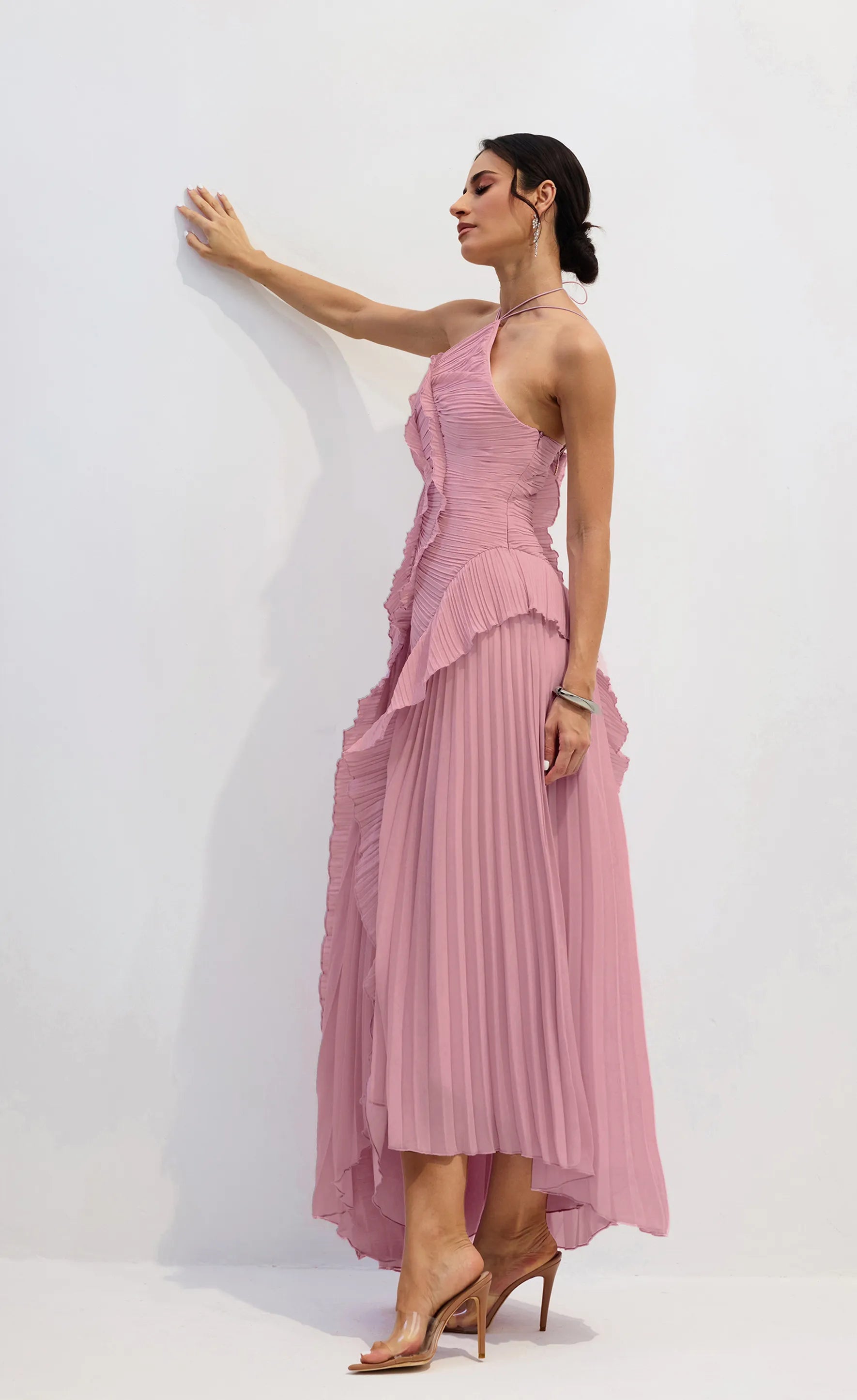 Nina | Pleated Halterneck Dress