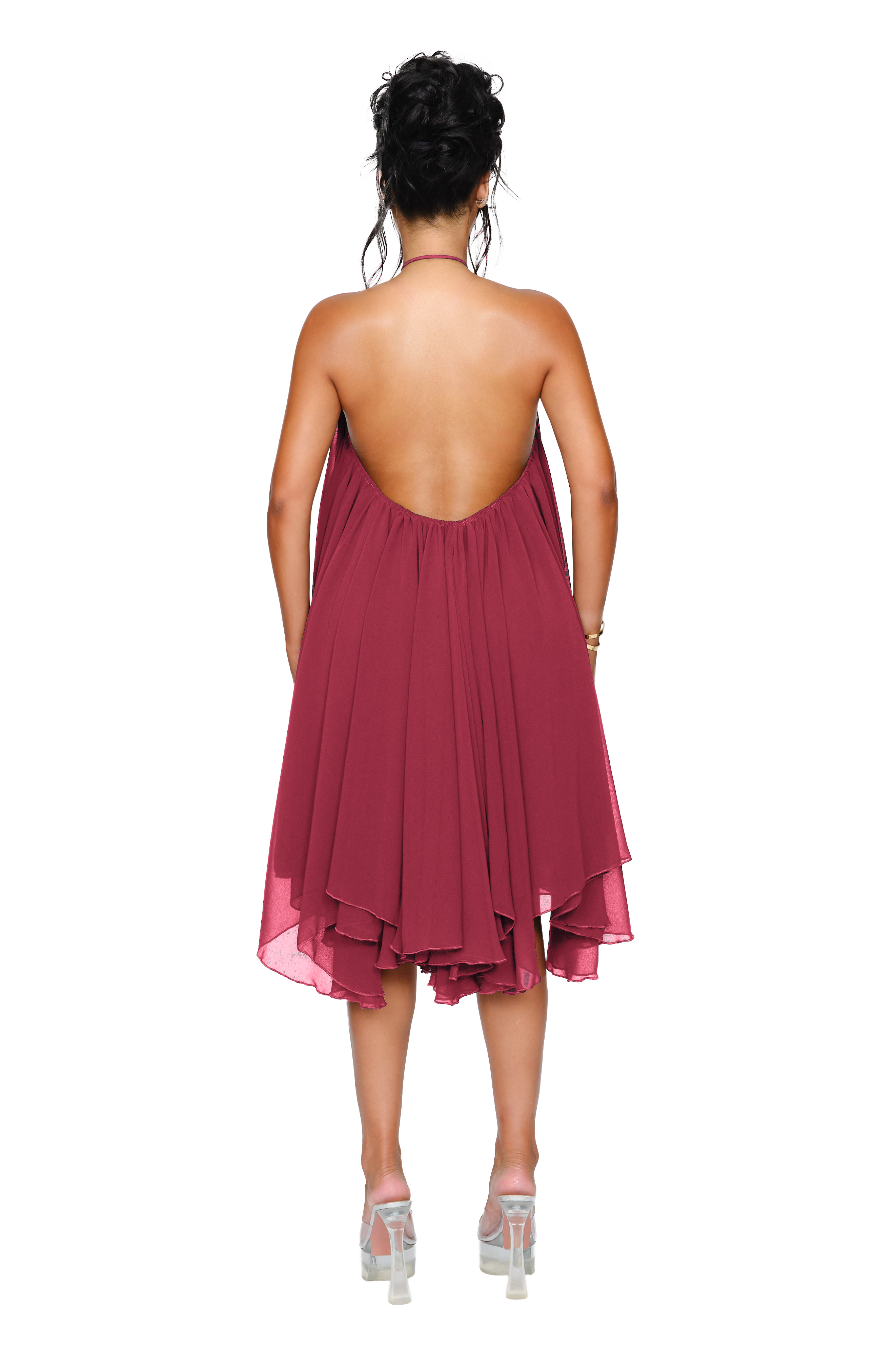 Chiffon Halter Mini Dress