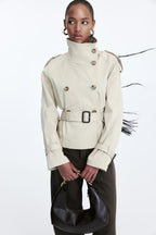 Cropped Belted Trench