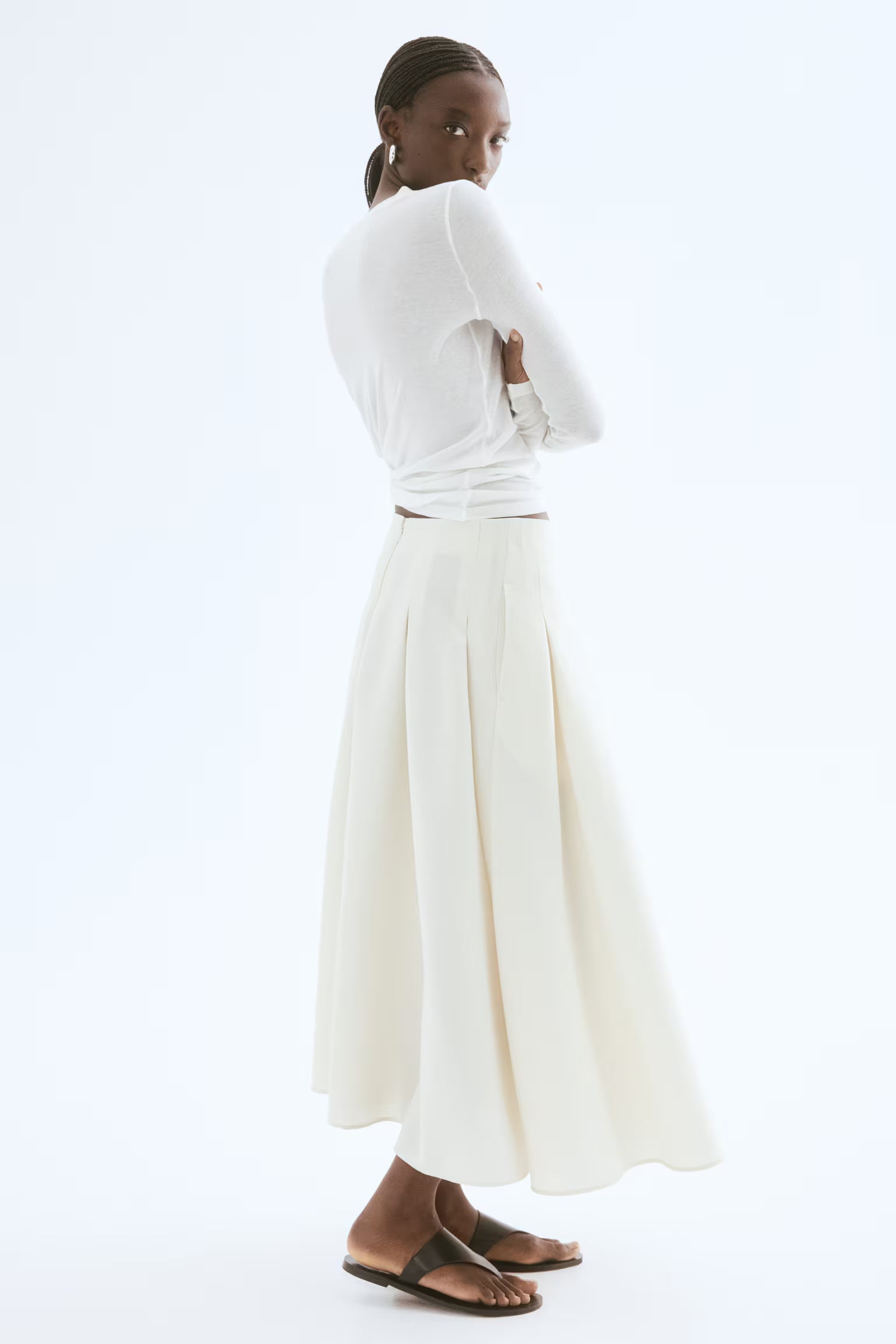 Ivanna Long Pleated Skirt