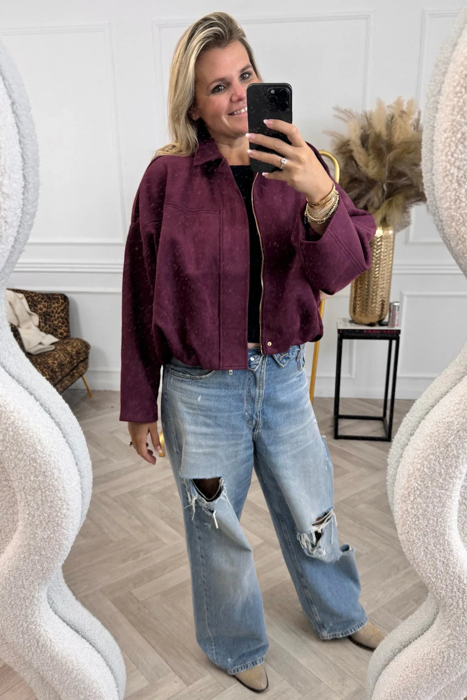 Suede Effect Jacket
