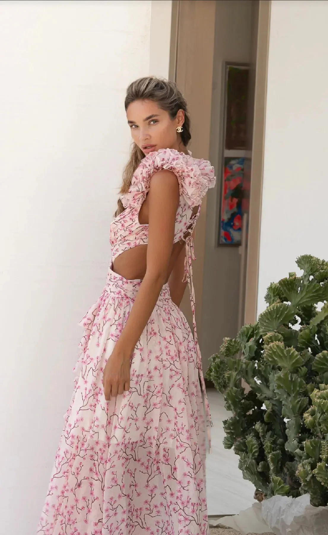 Flora Lace Up Maxi