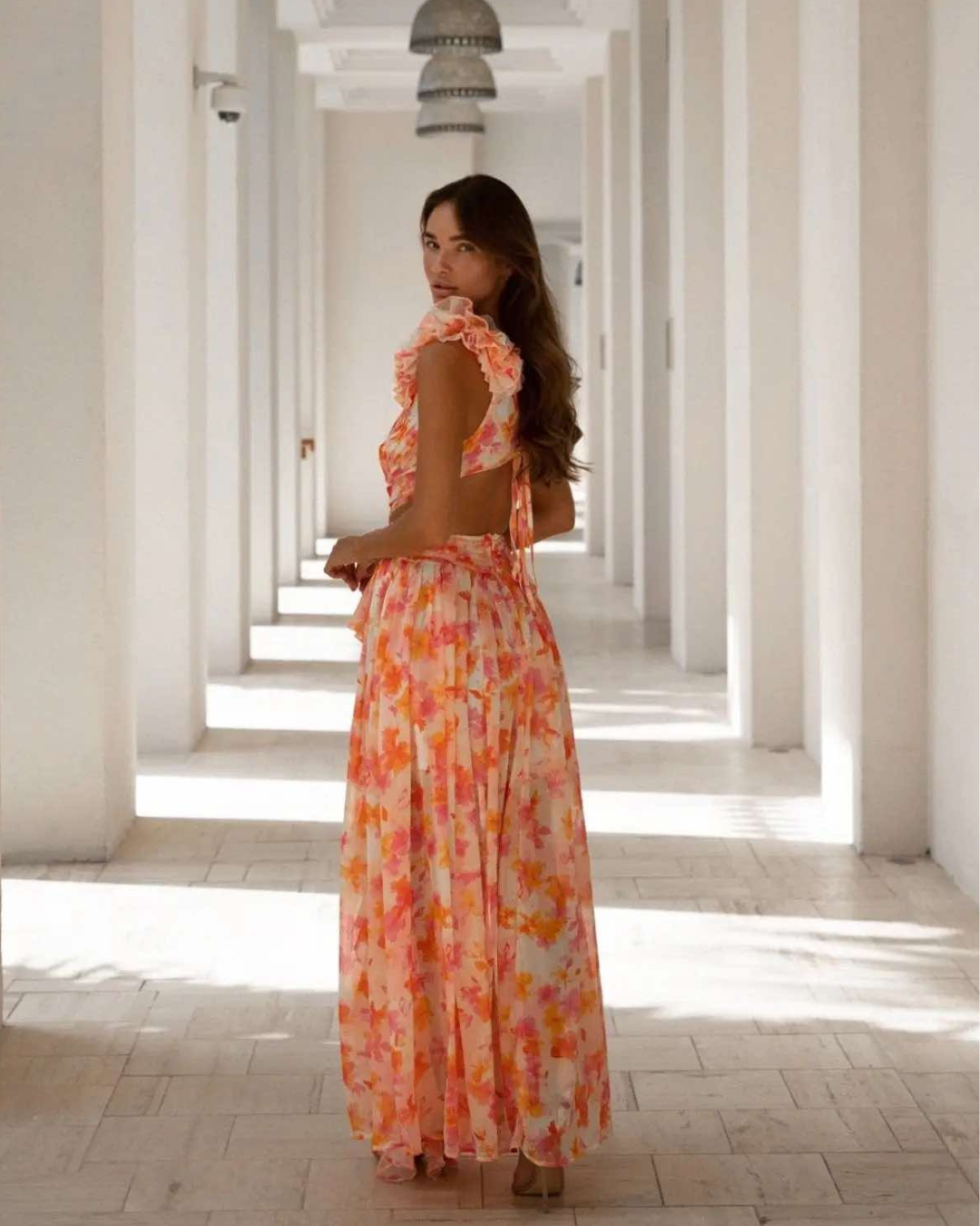 Flora Lace Up Maxi