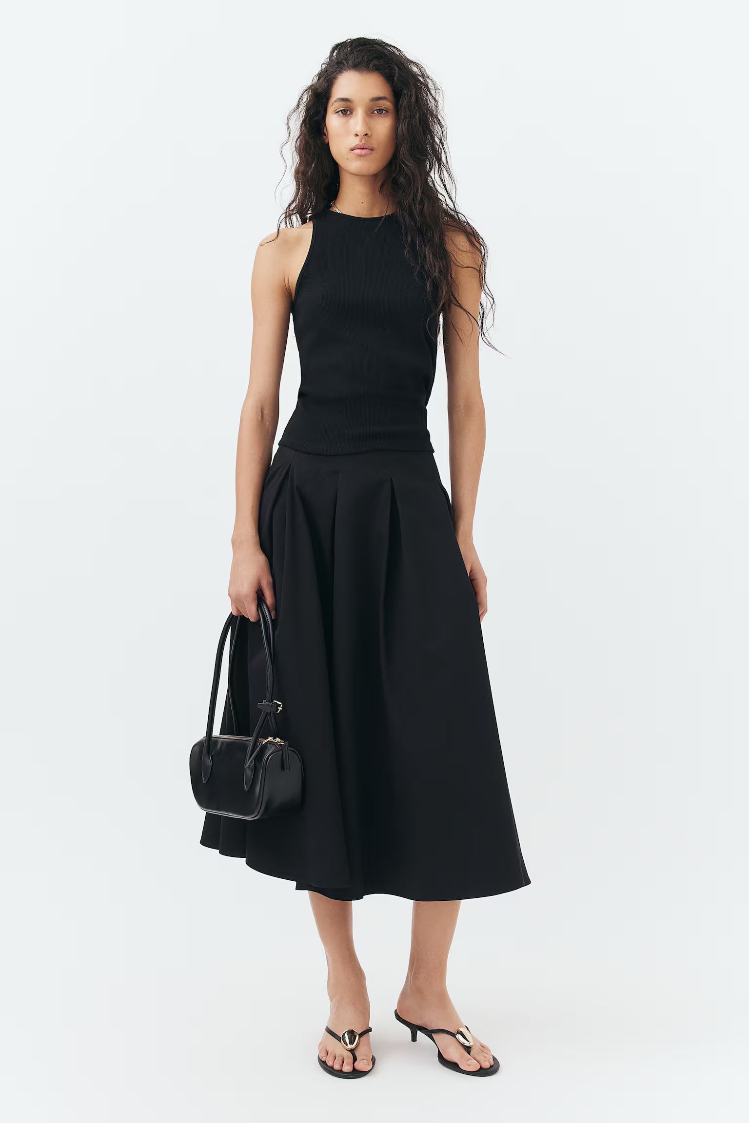 Ivanna Long Pleated Skirt