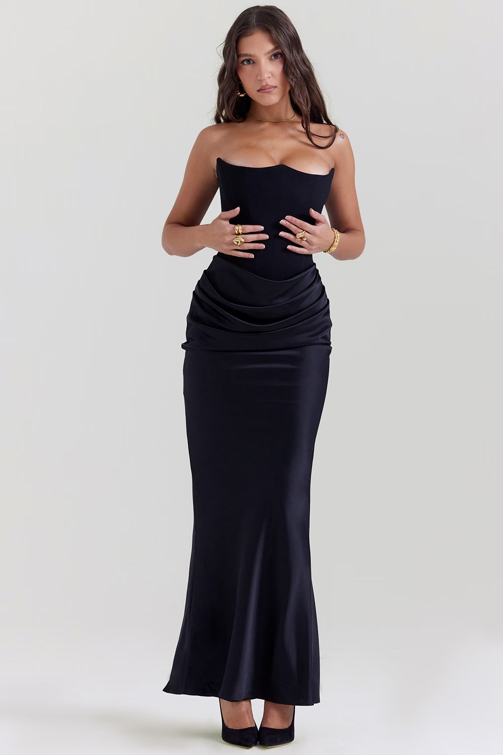 Elysia Draped Gown Dress