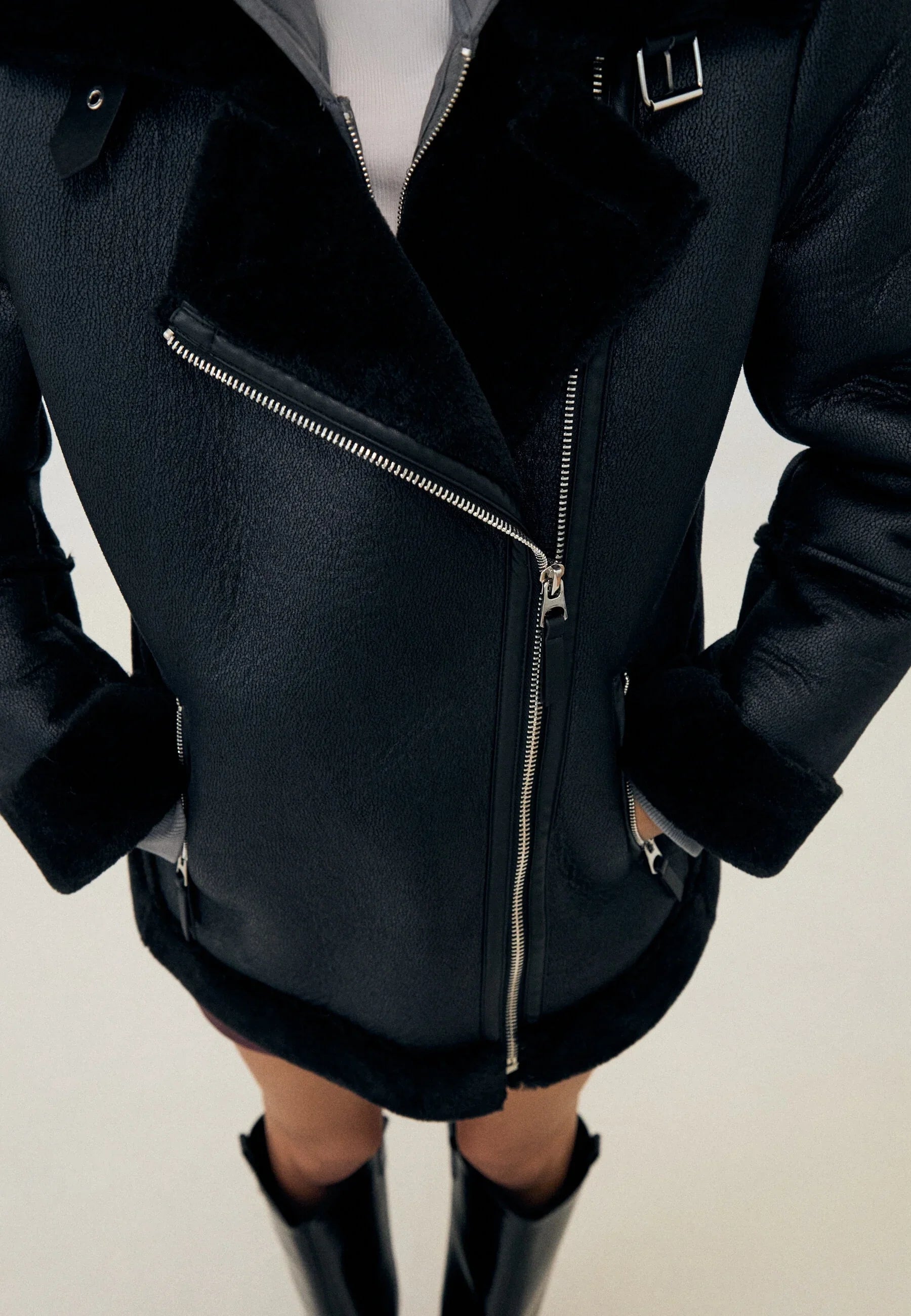 Raven | Shearling Biker Jacket