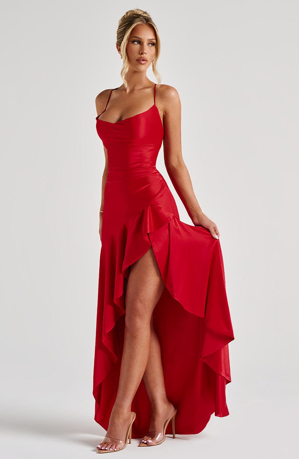 Sorelle Satin Maxi Dress