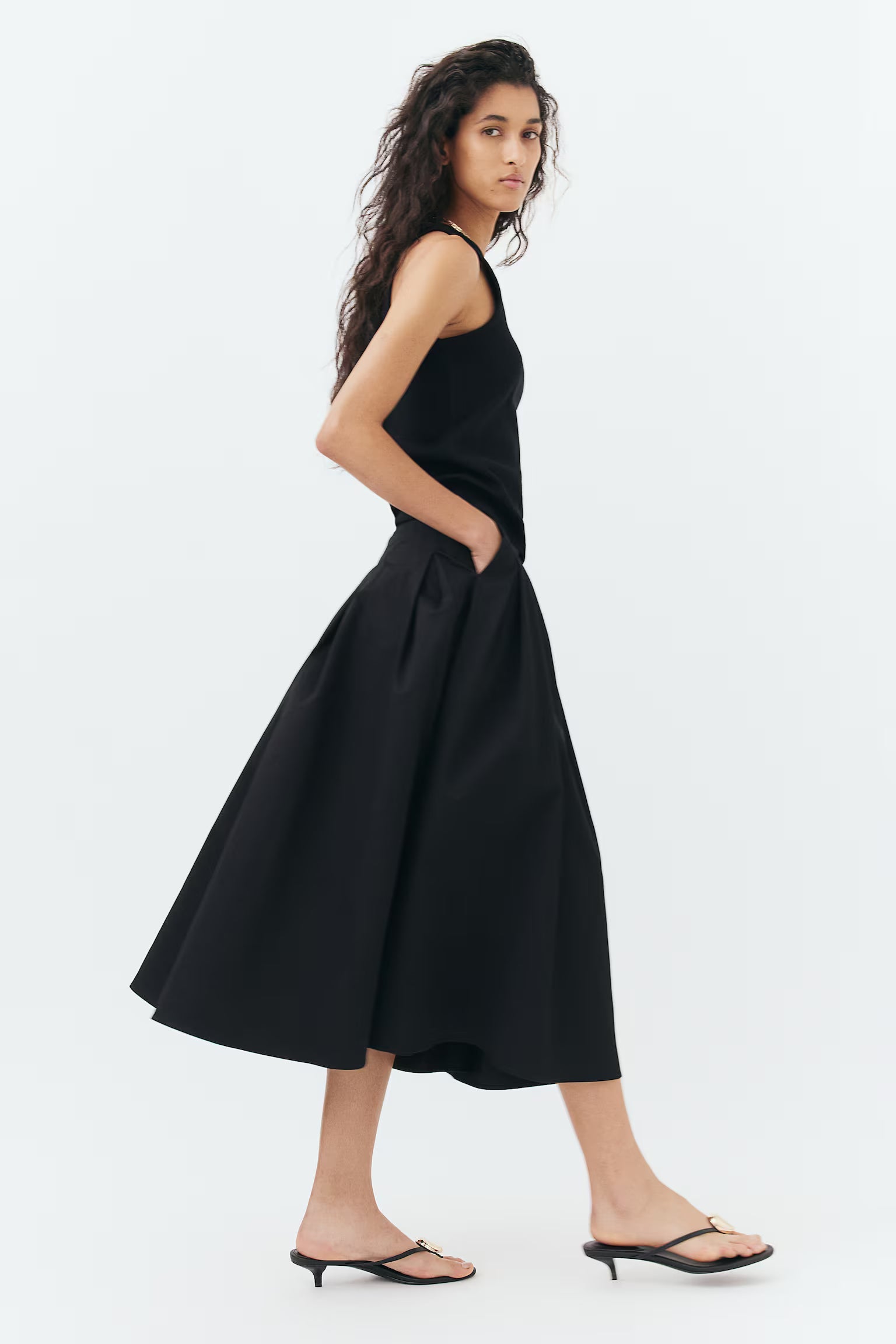 Ivanna Long Pleated Skirt