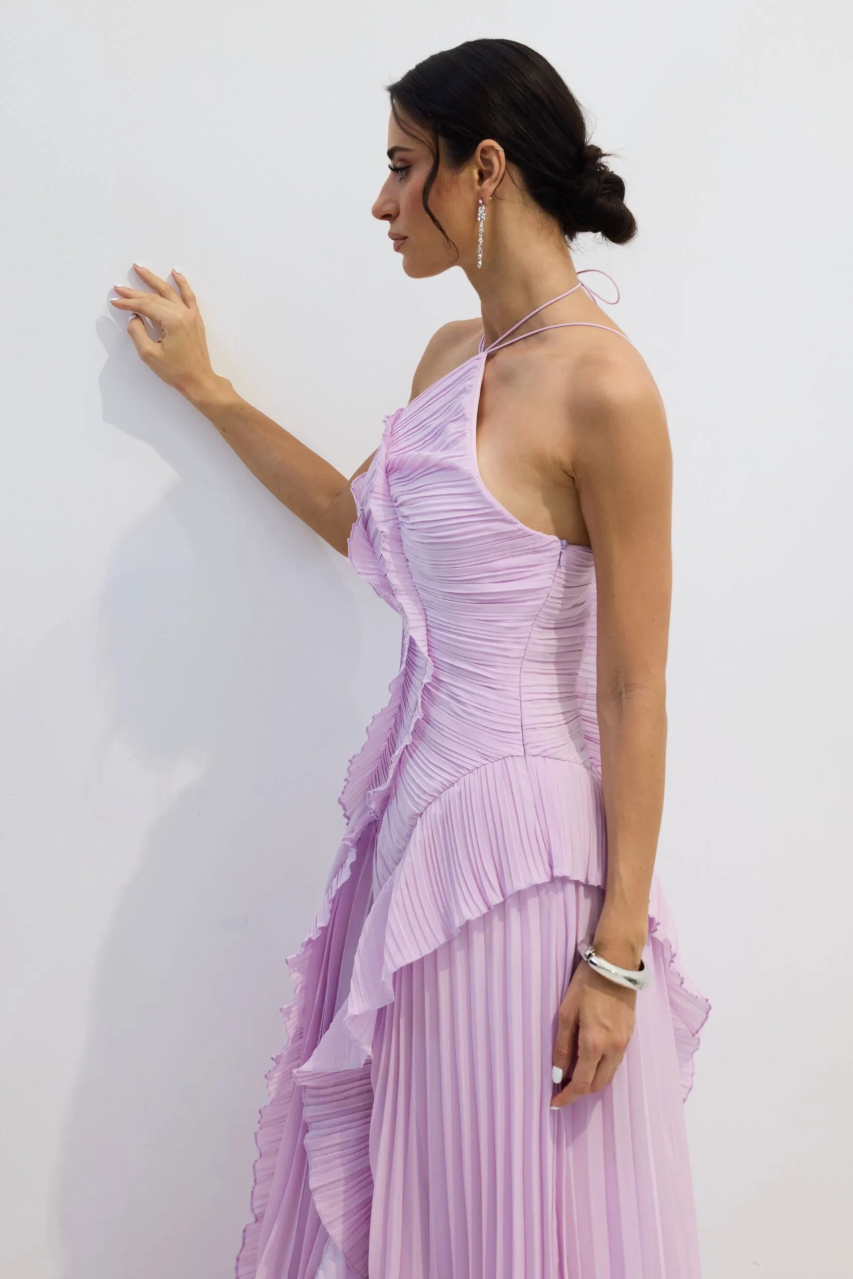 Nina | Pleated Halterneck Dress