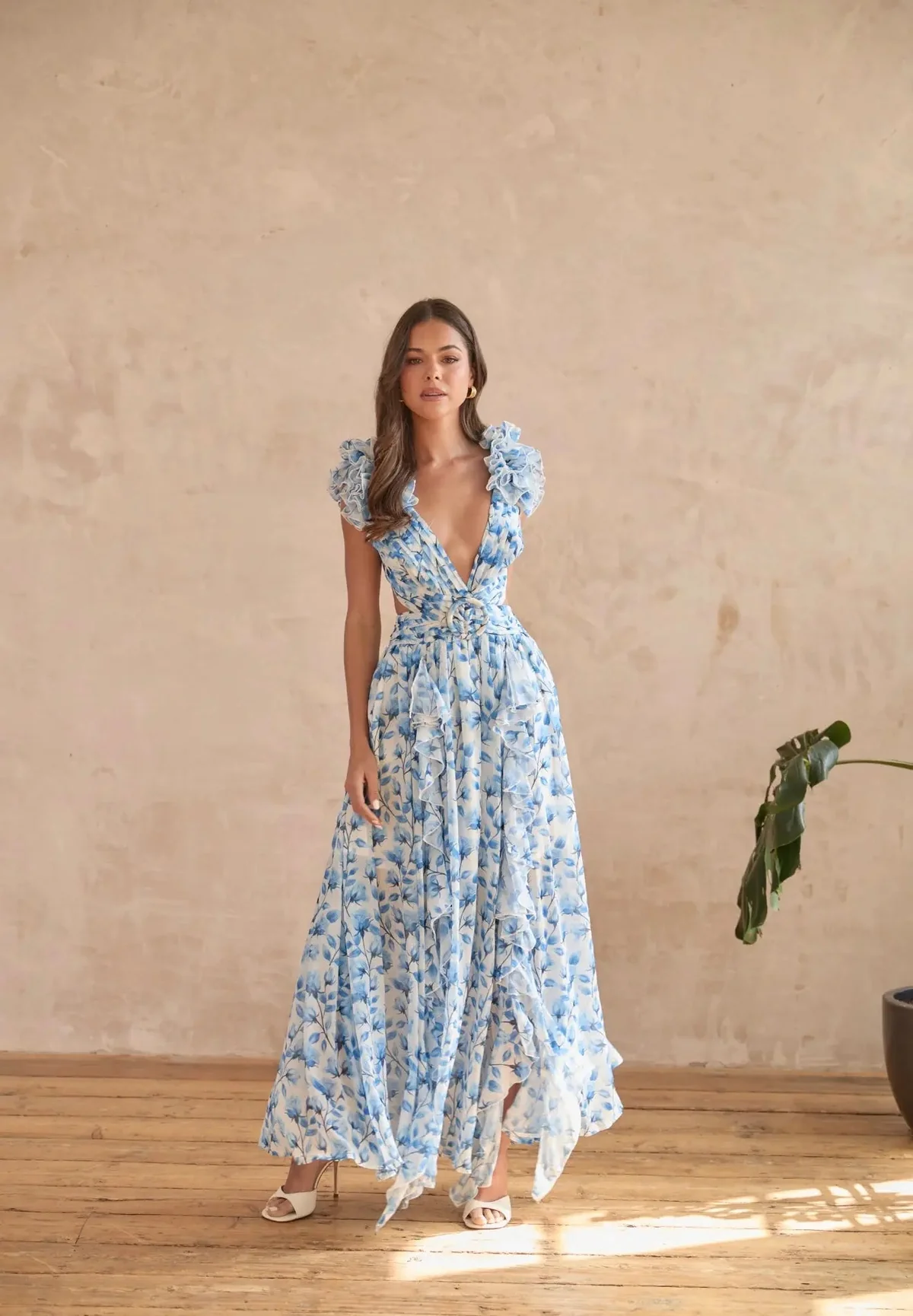 Flora Lace Up Maxi