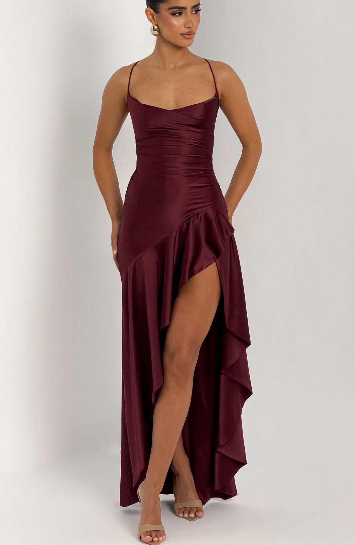 Sorelle Satin Maxi Dress