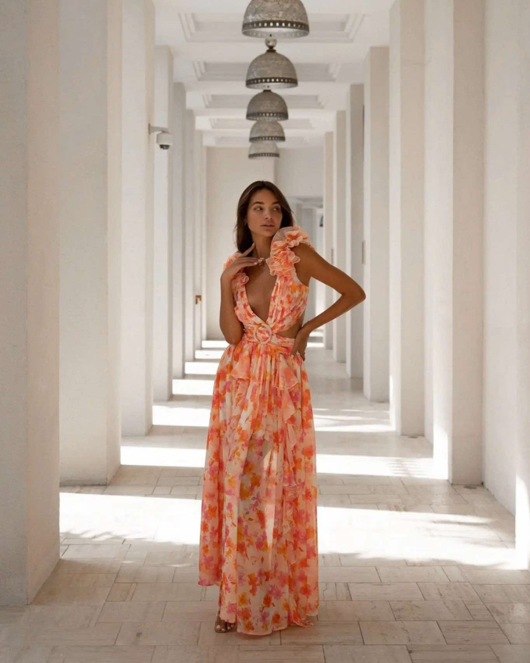 Flora Lace Up Maxi