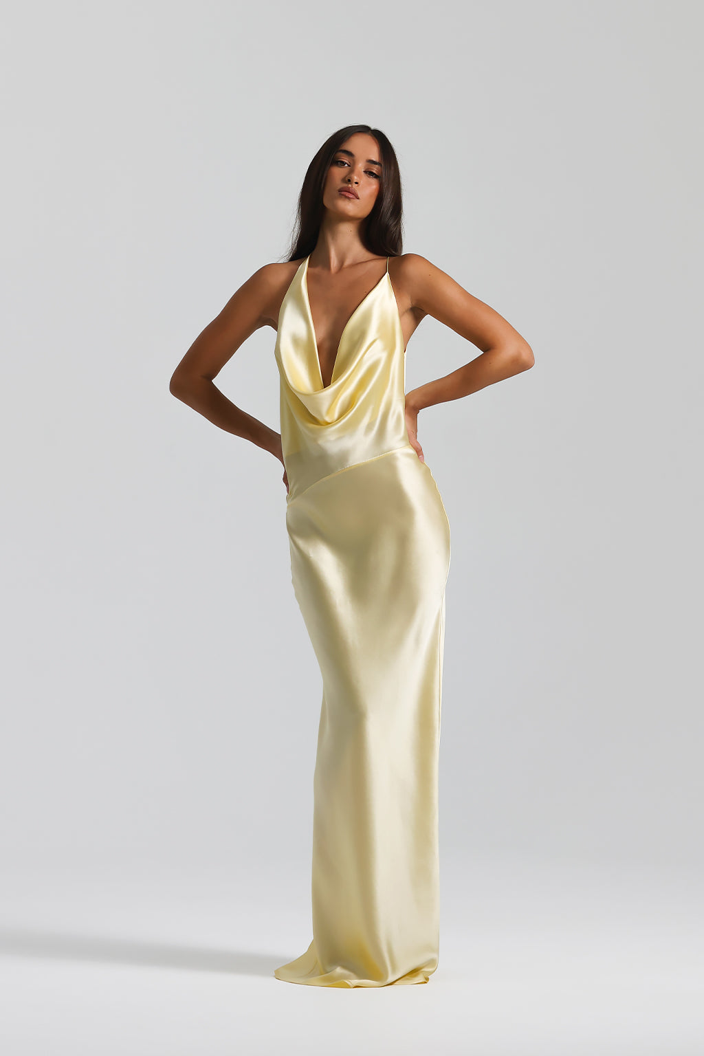 Silk Asymmetry Maxi Dress