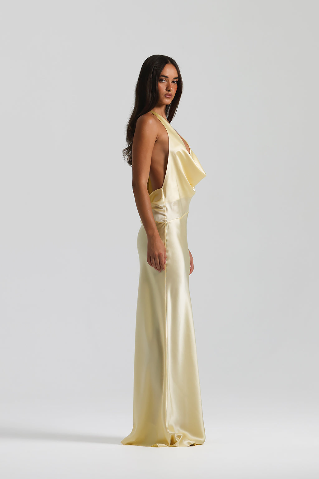 Silk Asymmetry Maxi Dress