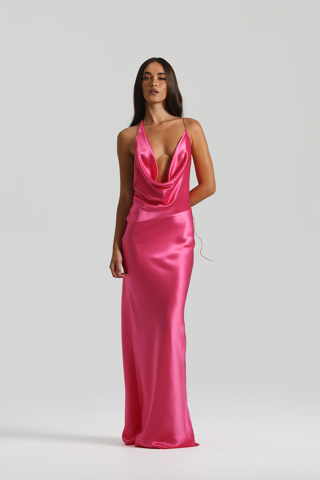 Silk Asymmetry Maxi Dress