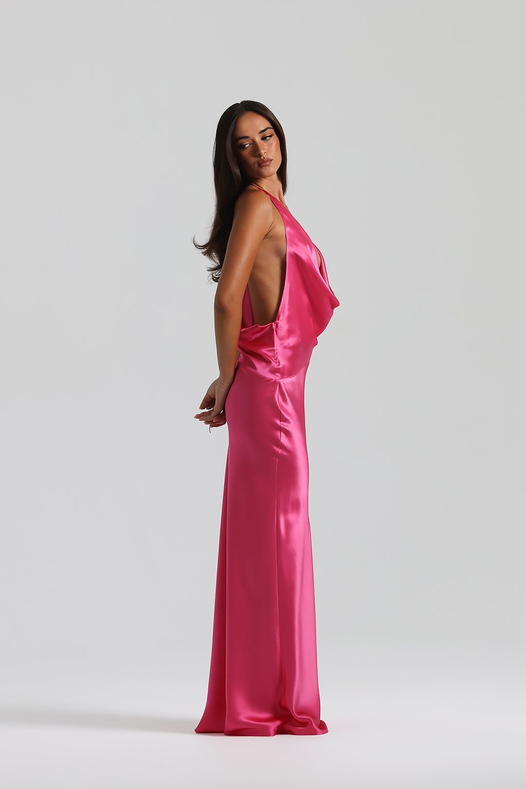 Silk Asymmetry Maxi Dress