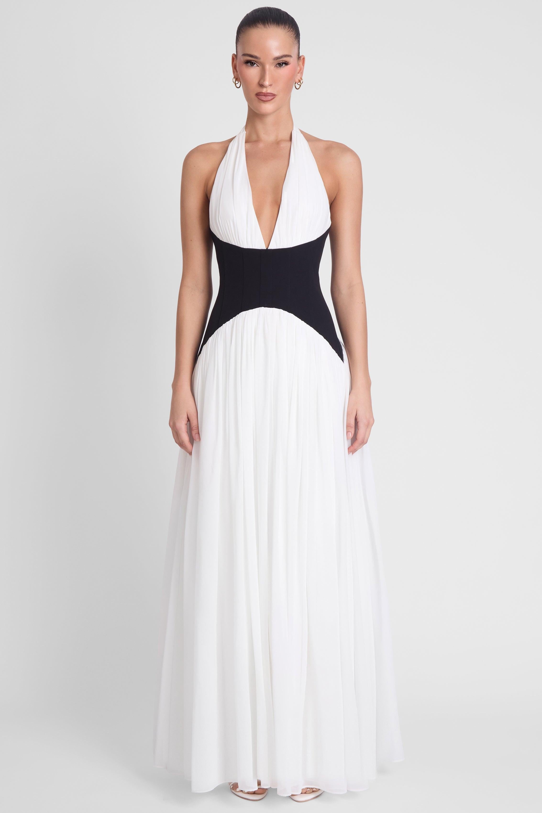Noir Sculpt Halter Maxi