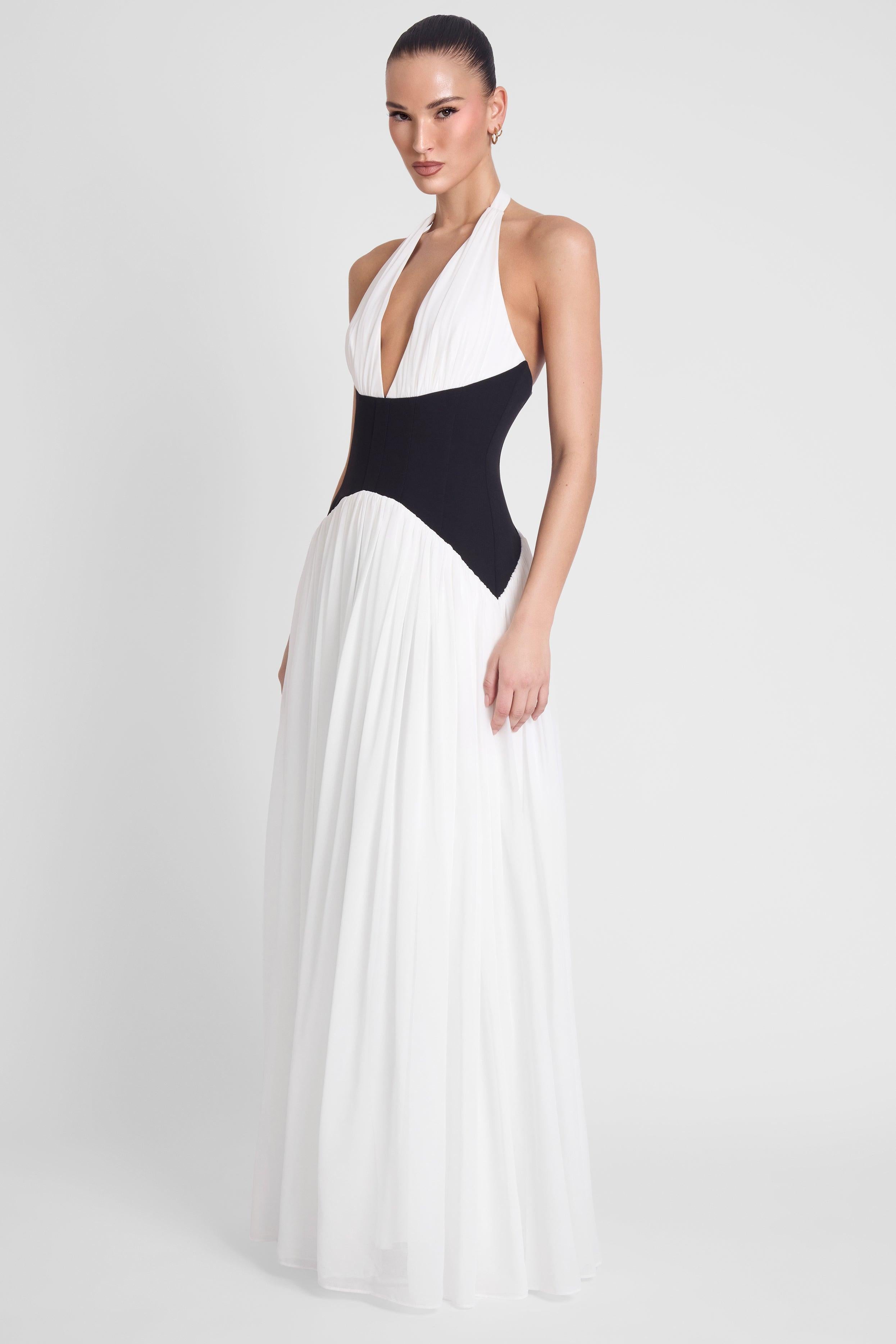Noir Sculpt Halter Maxi