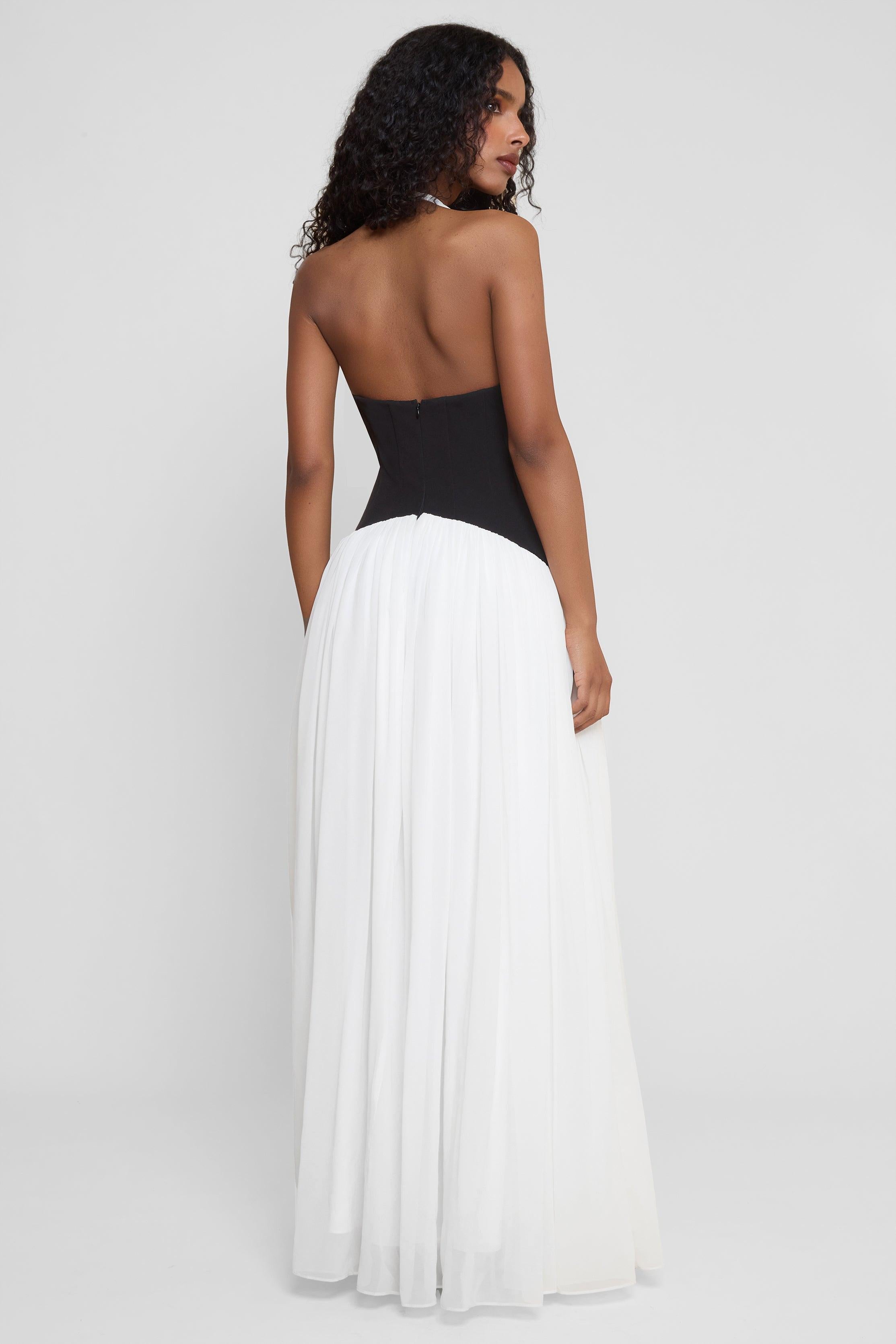 Noir Sculpt Halter Maxi