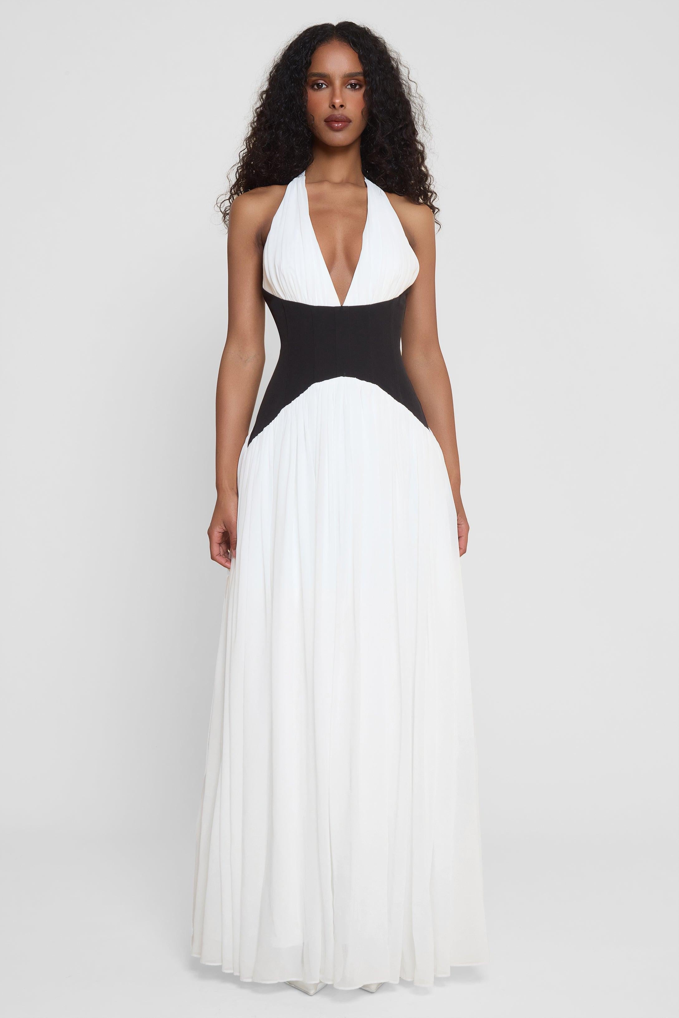 Noir Sculpt Halter Maxi
