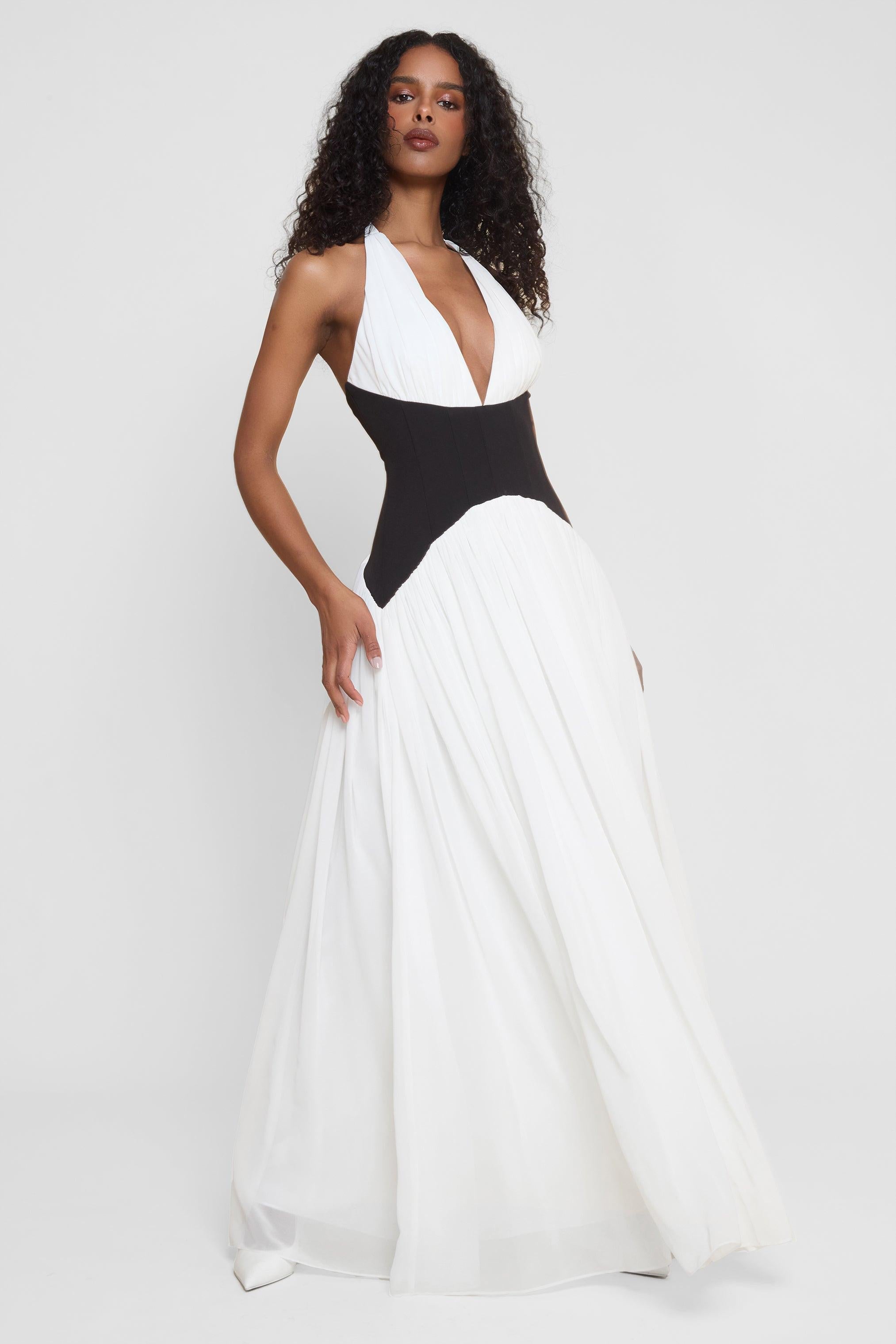 Noir Sculpt Halter Maxi