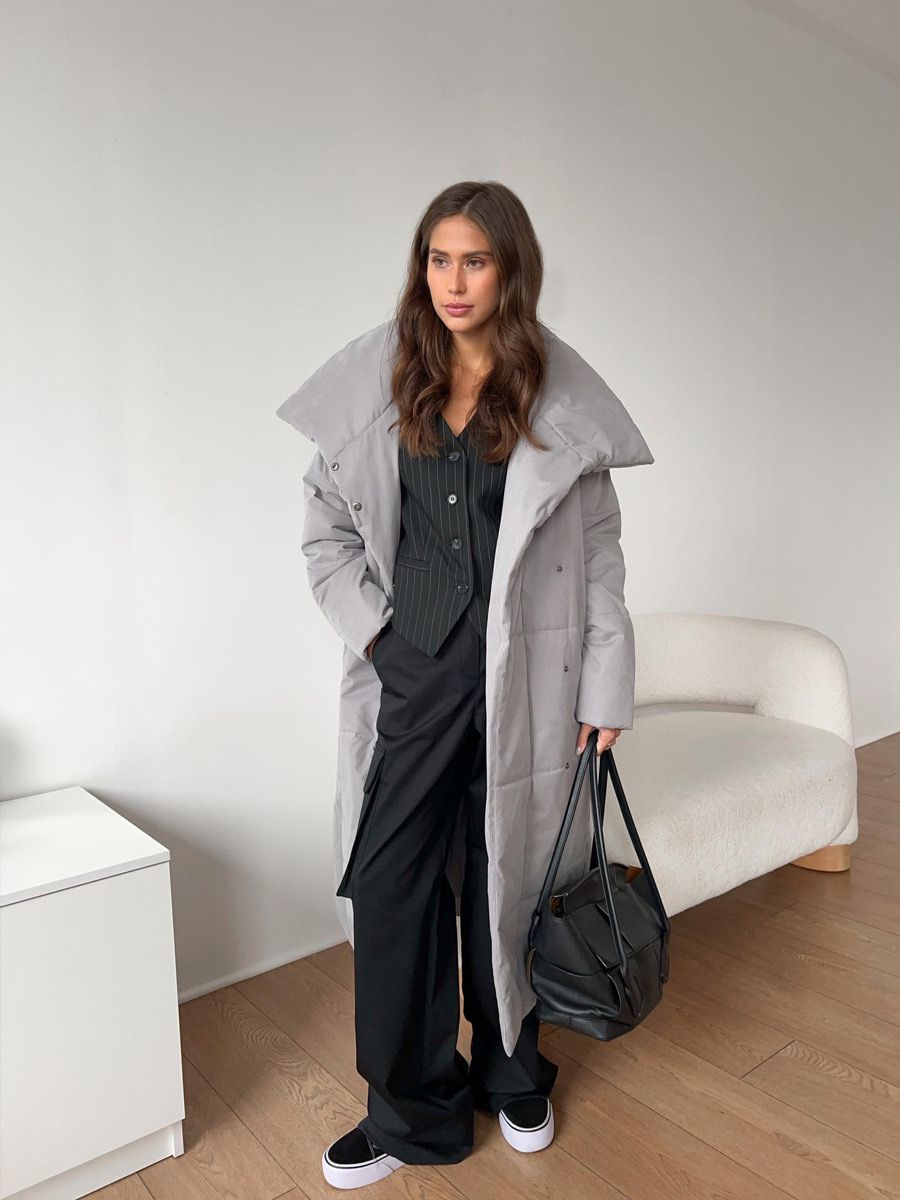 Long Belted Puffer Coat