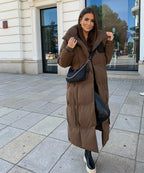 Long Belted Puffer Coat