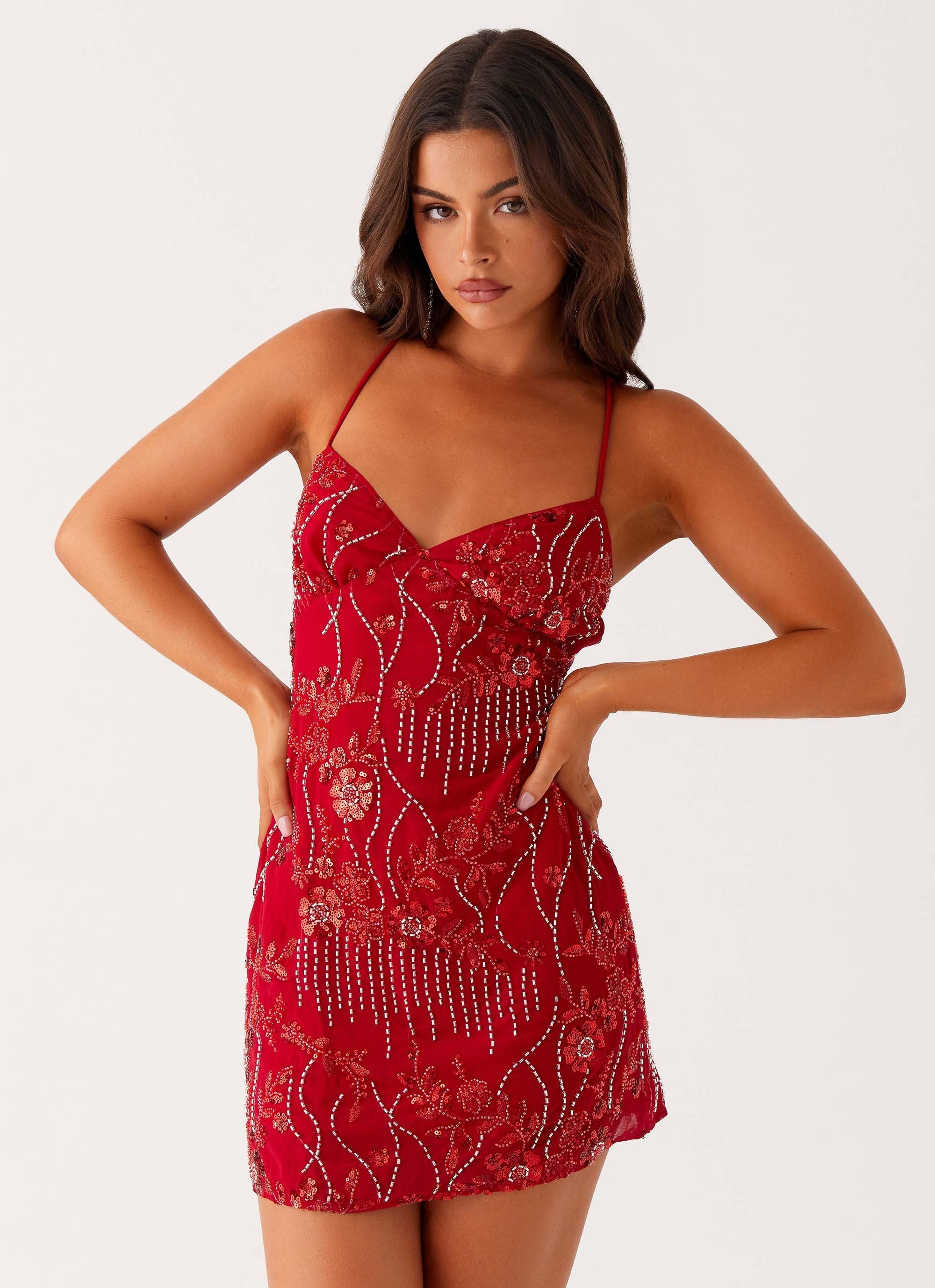 Valencia Beaded Mini Dress