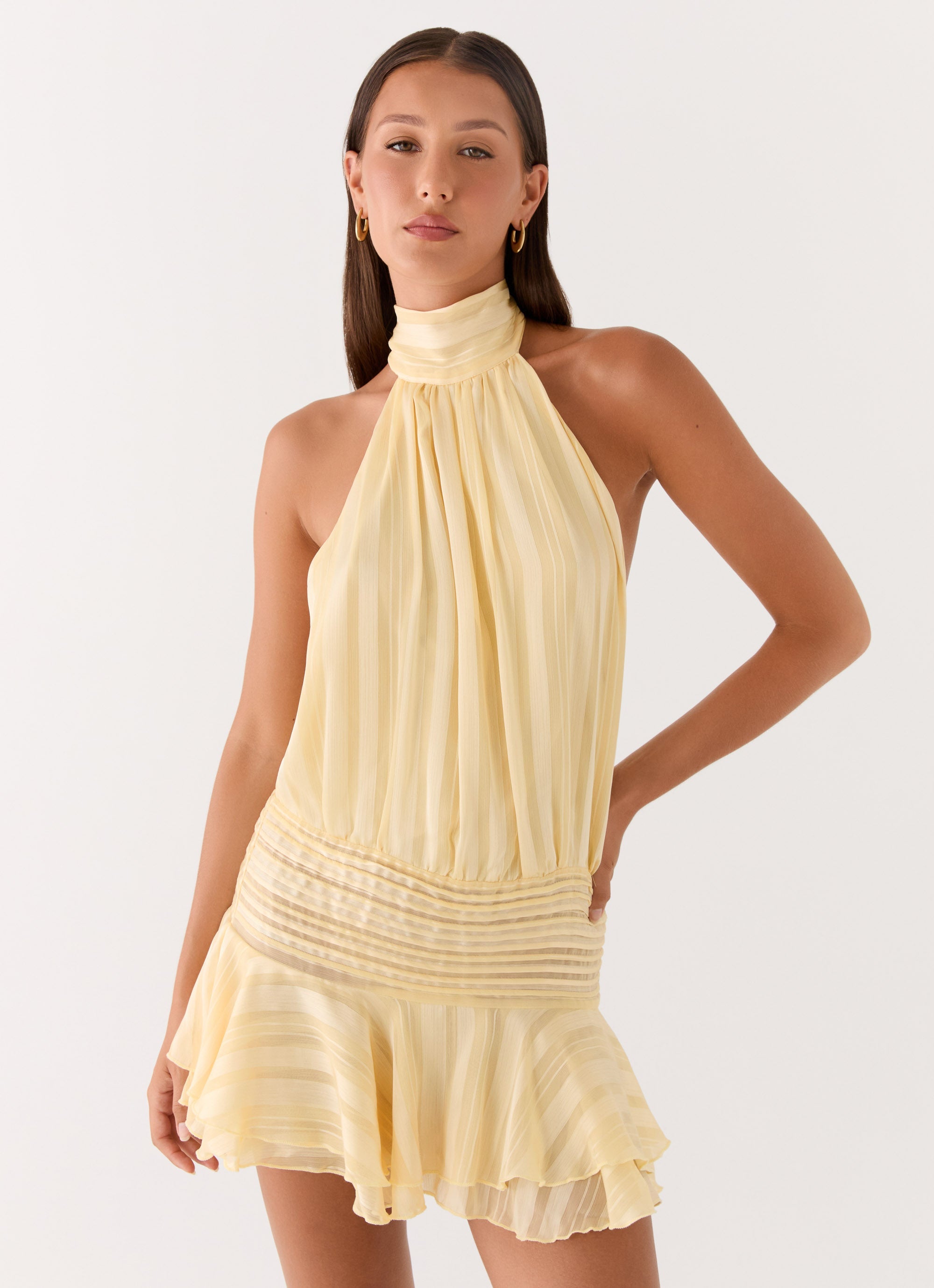 Solene Chiffon Mini Dress