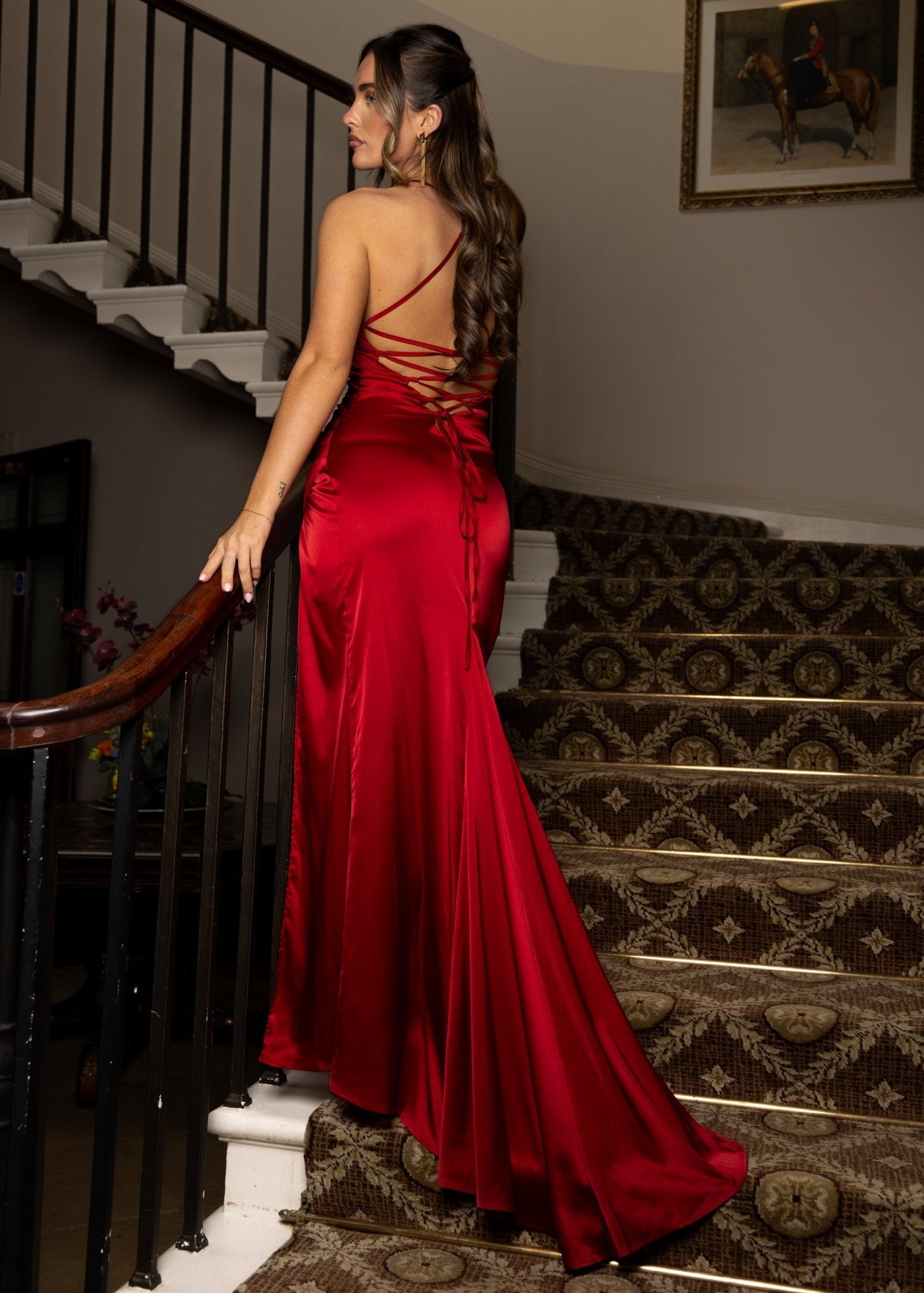 Scarlet Lace Up Gown