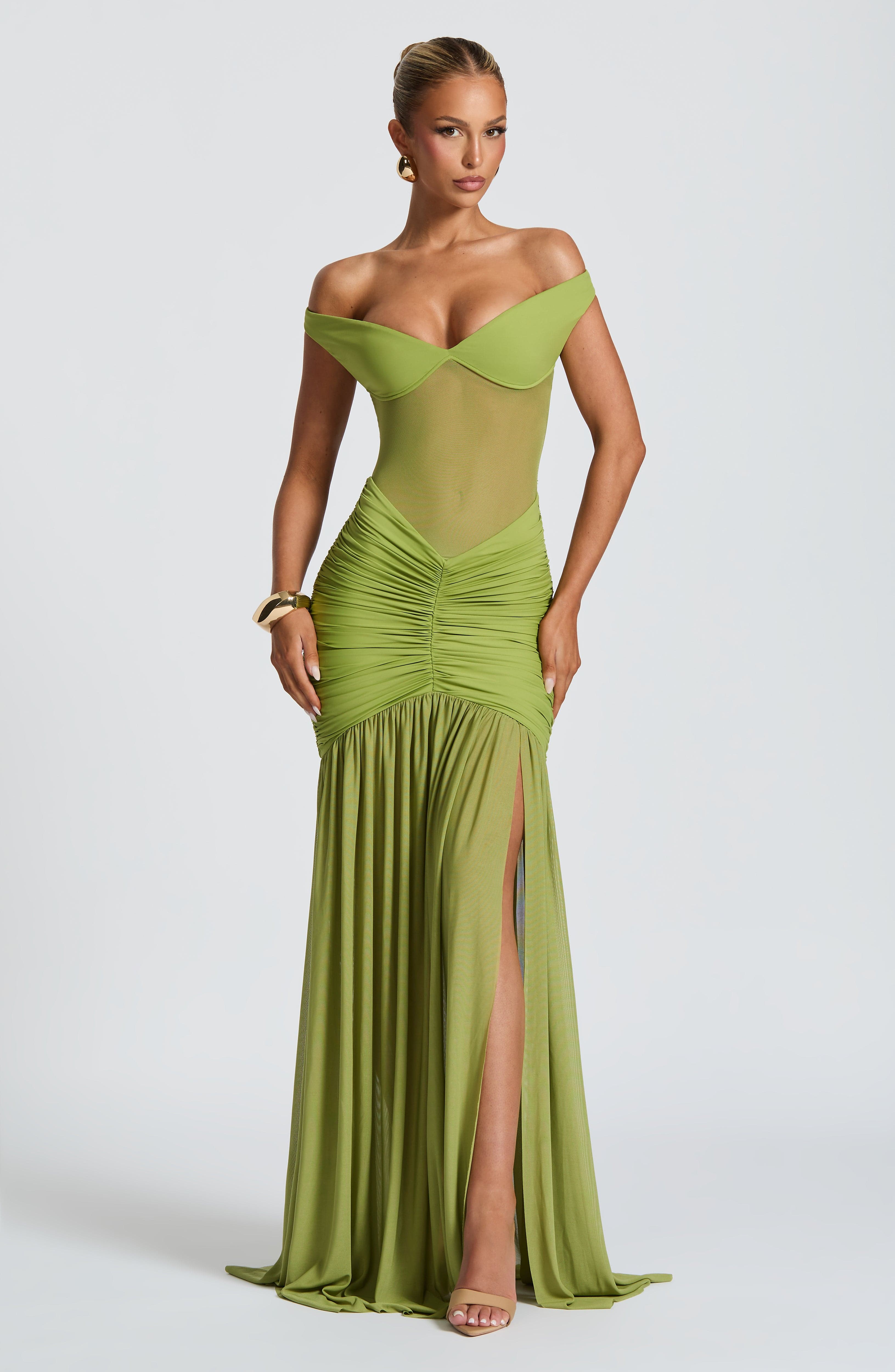 Olive | Mesh Maxi Dress