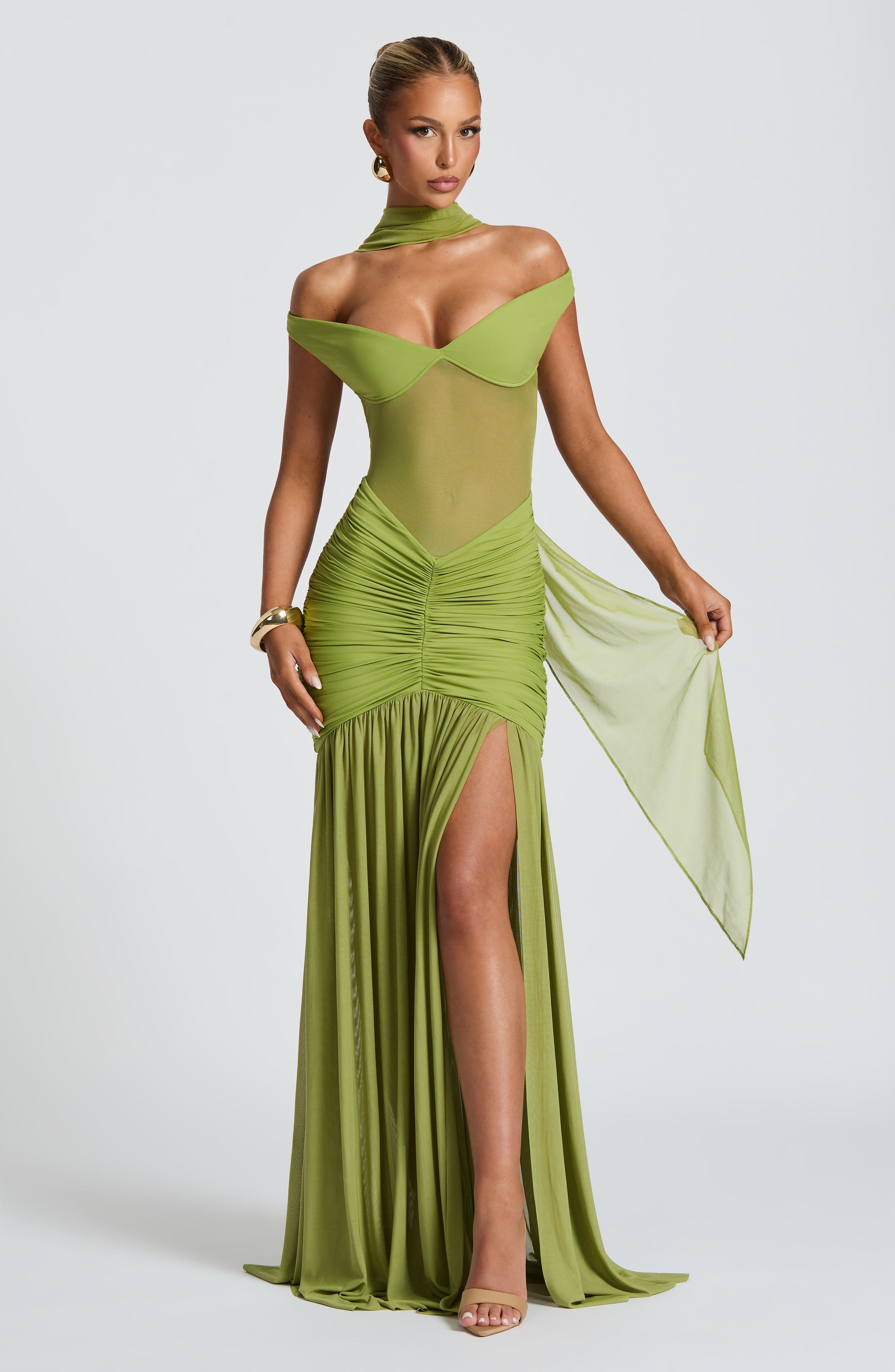 Olive | Mesh Maxi Dress