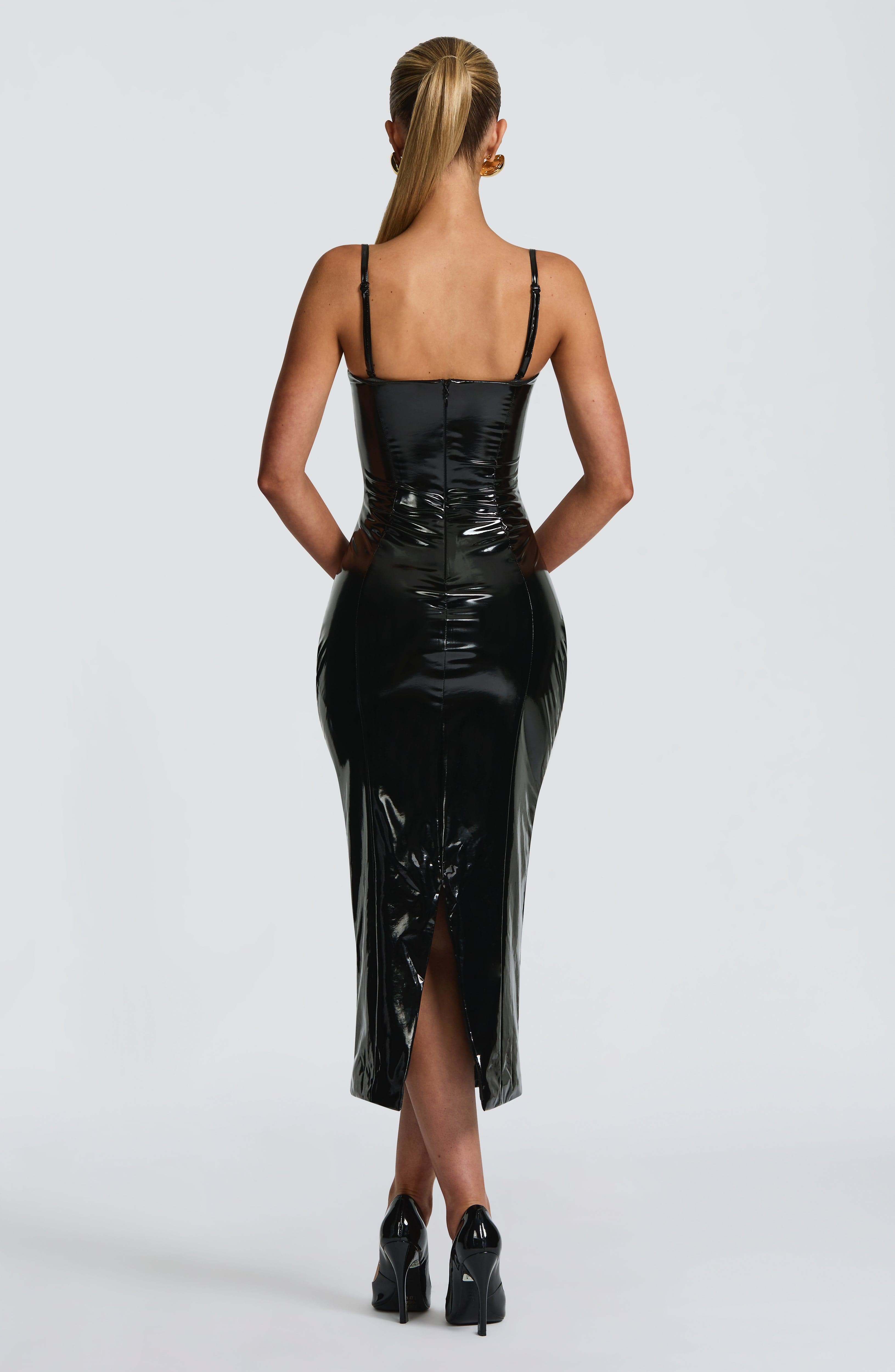Lila Latex Midi Dress