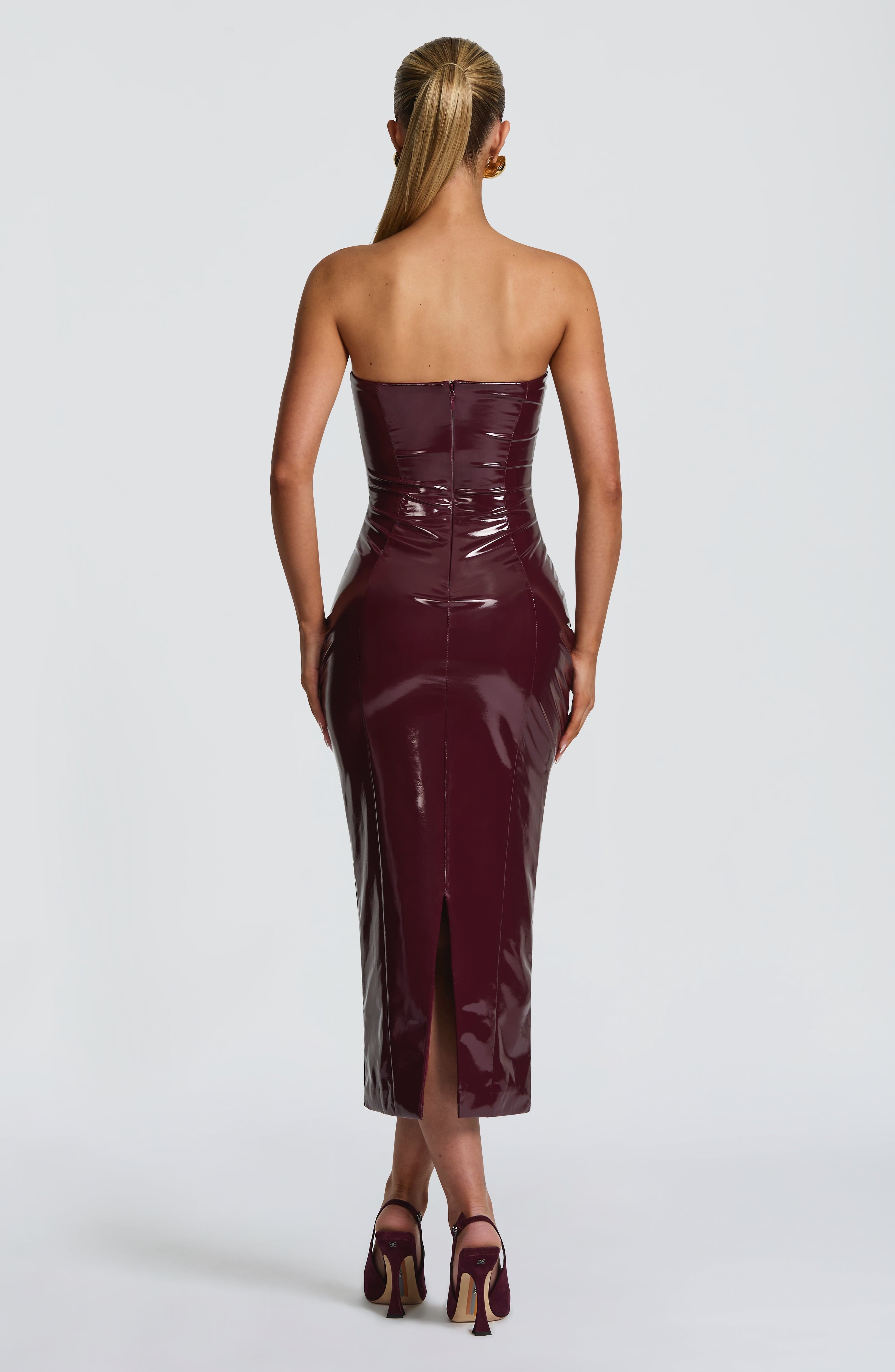 Lila Latex Midi Dress