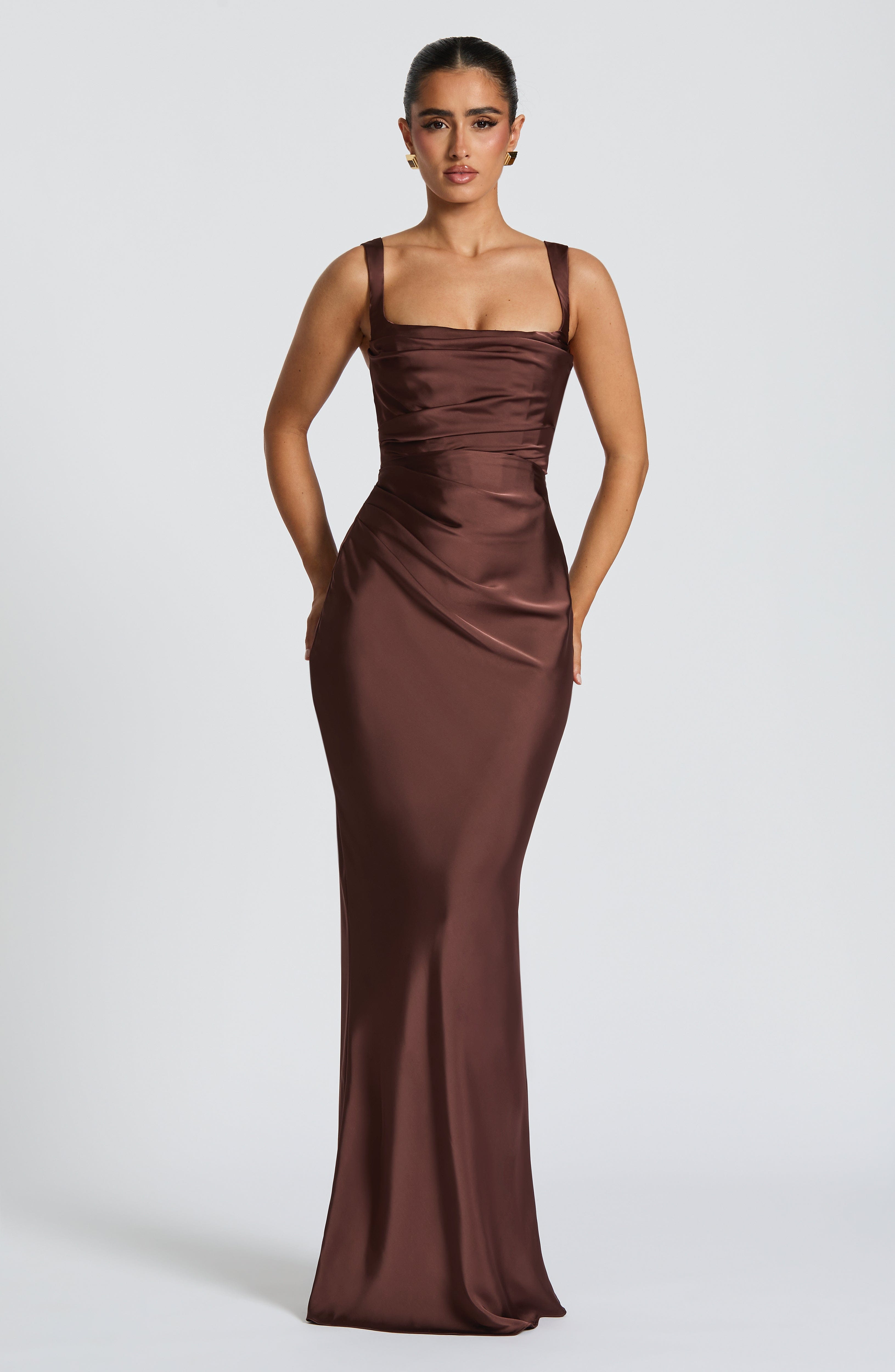 Elara Satin Maxi Dress