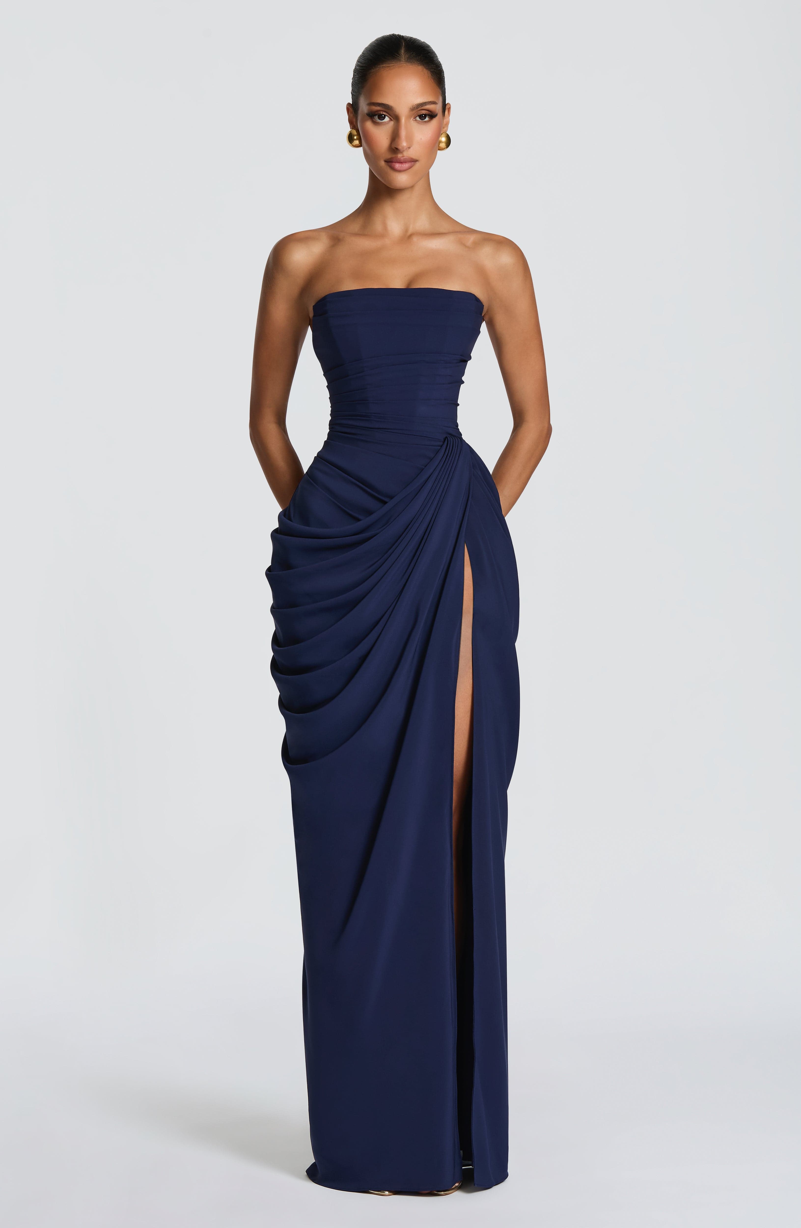 Cyrene Draped Maxi Dress