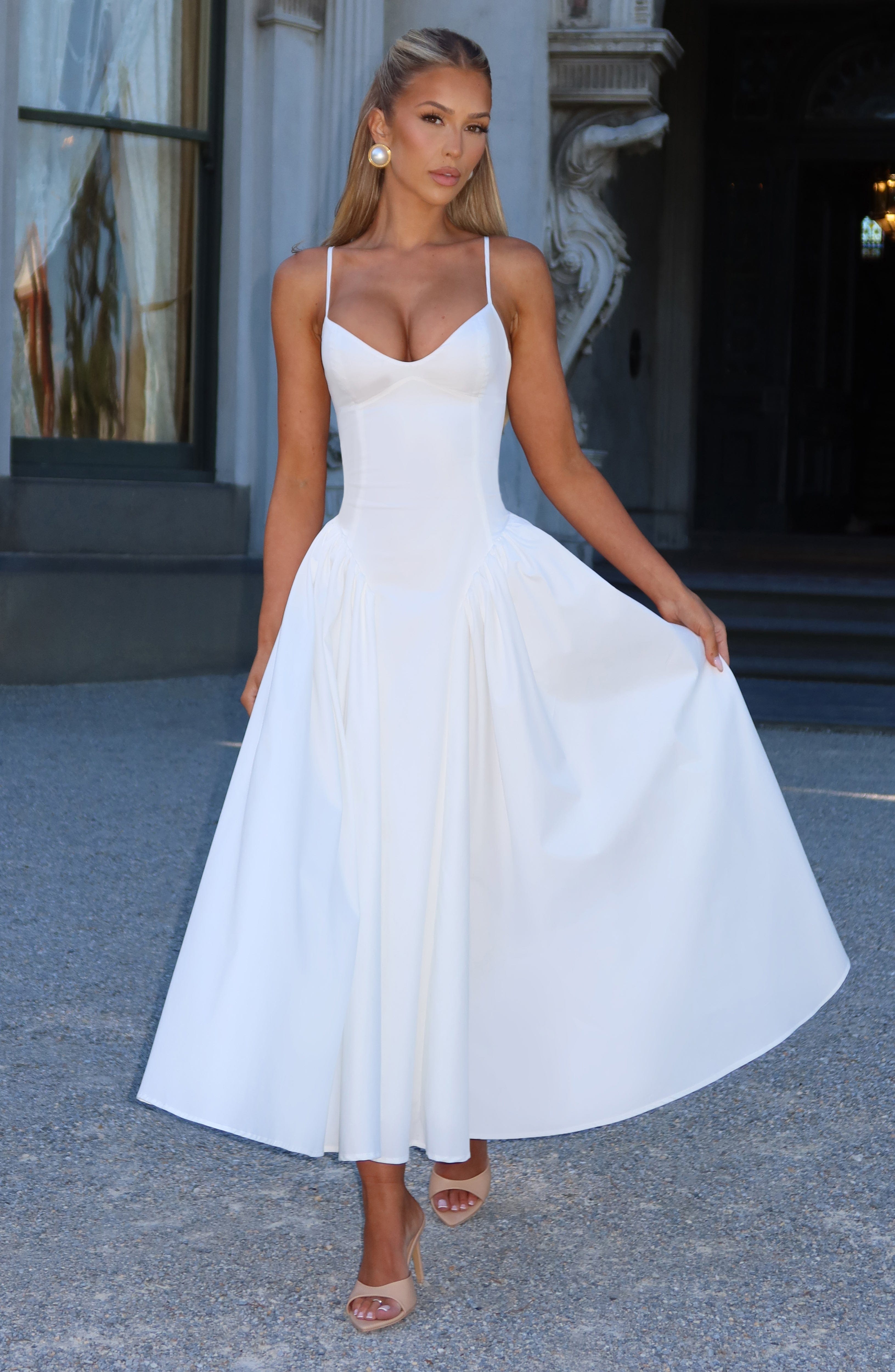 Emerson Lace-Up Midi Dress