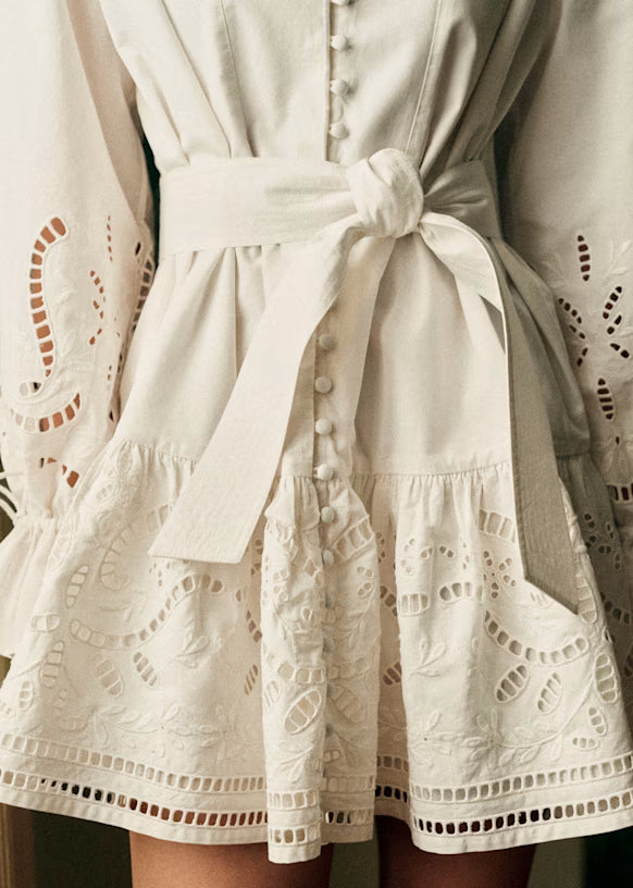 Elodie Embroidered Mini Dress