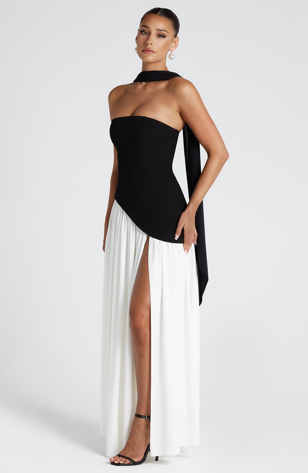 Aveline Split Chiffon Gown