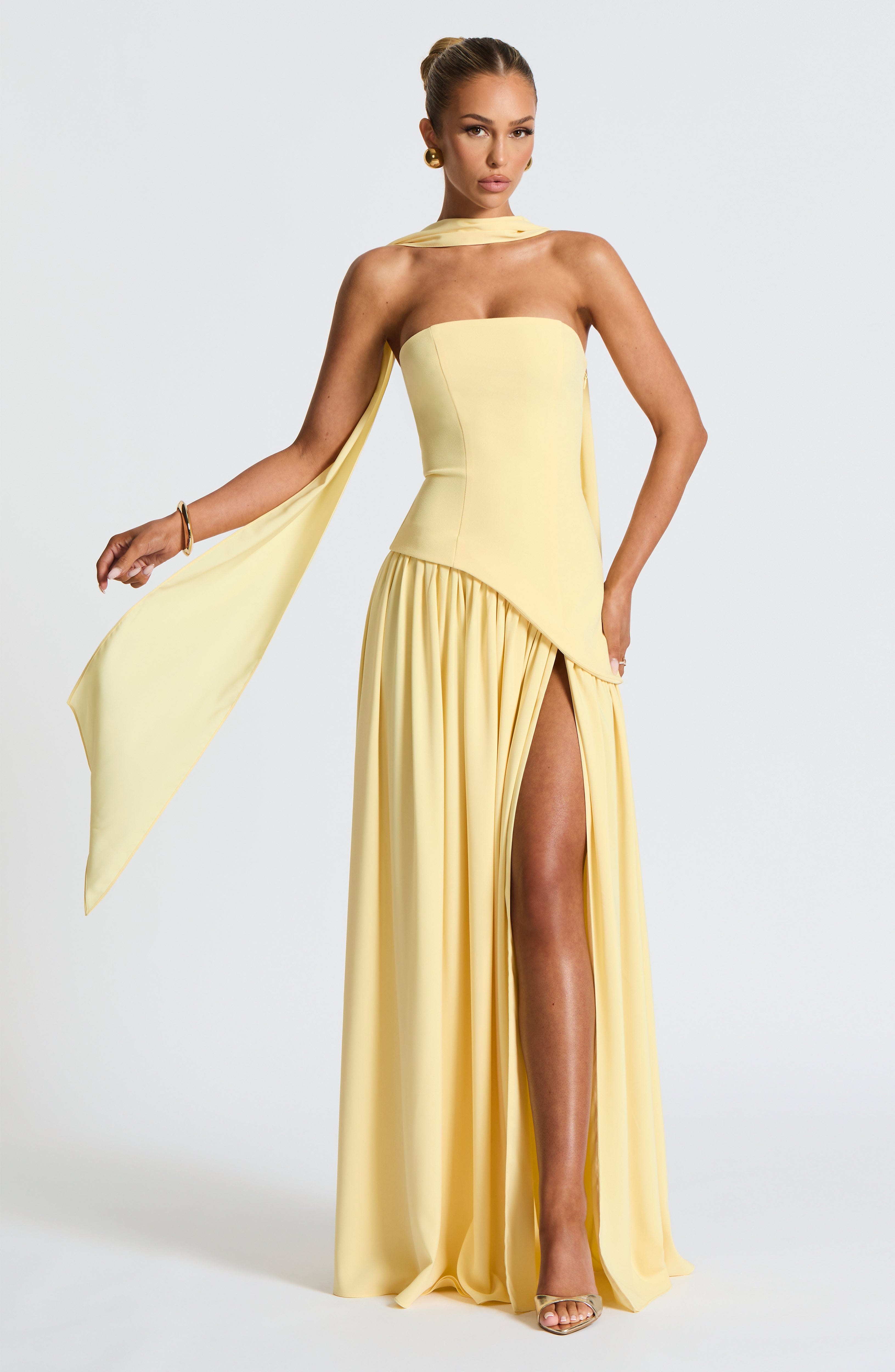 Aveline Split Chiffon Gown