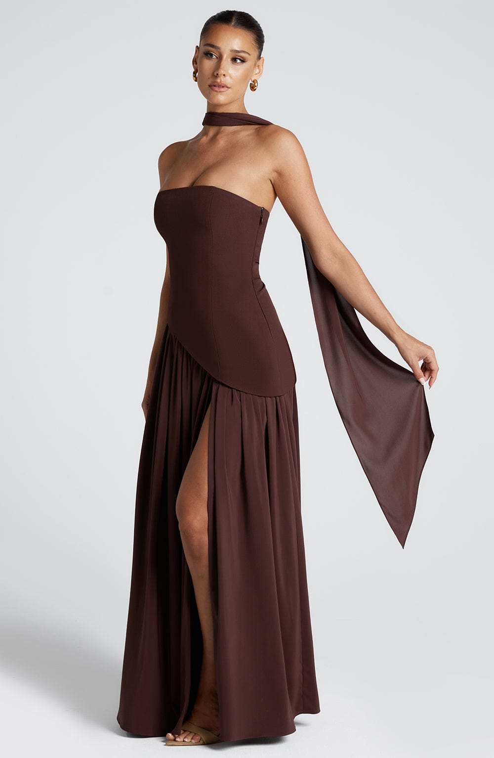 Aveline Split Chiffon Gown