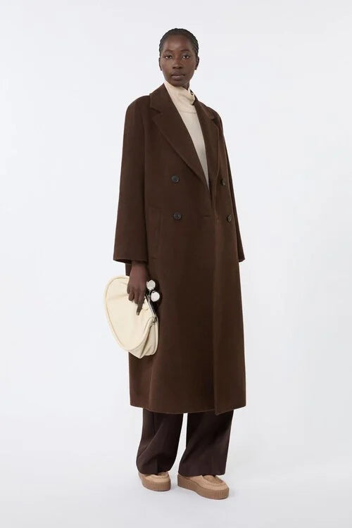 Chocolate Wool-Blend Coat