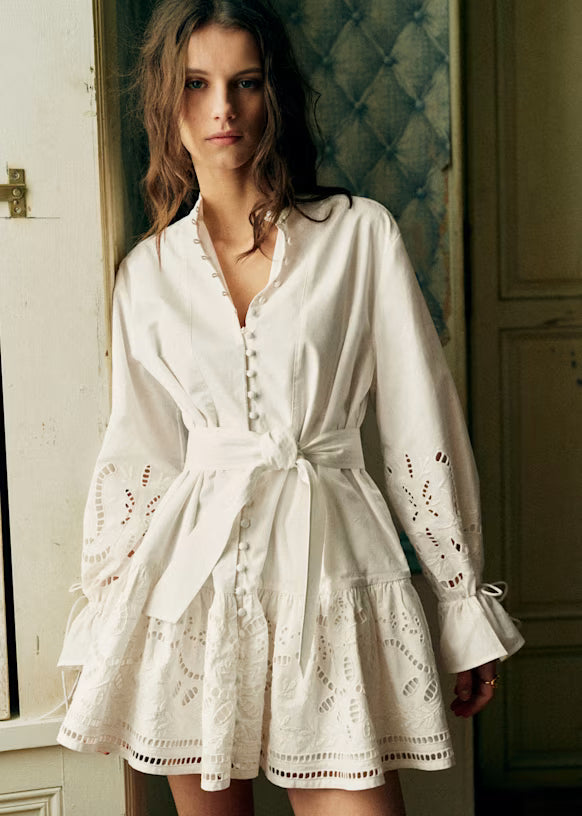 Elodie Embroidered Mini Dress