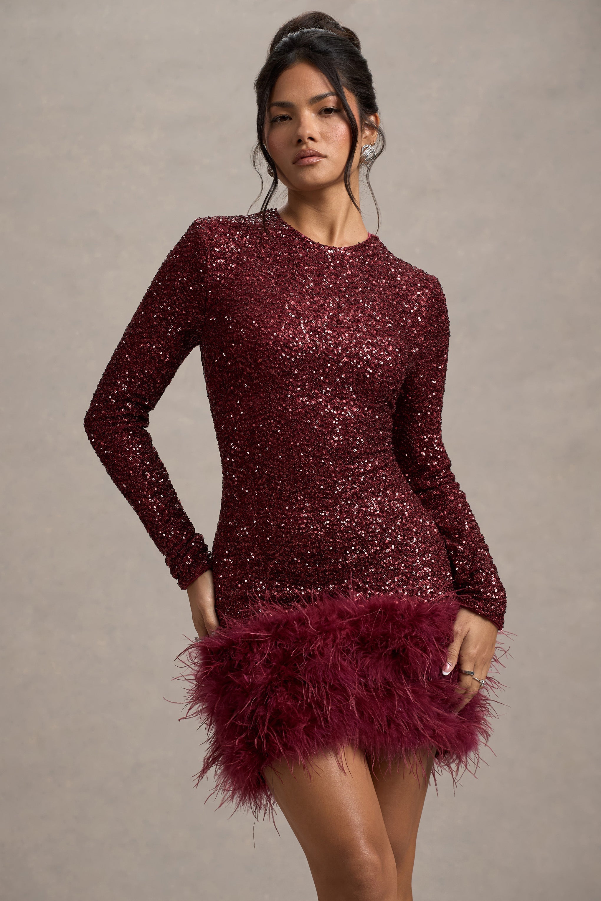 Luxe Feather Sequin Mini