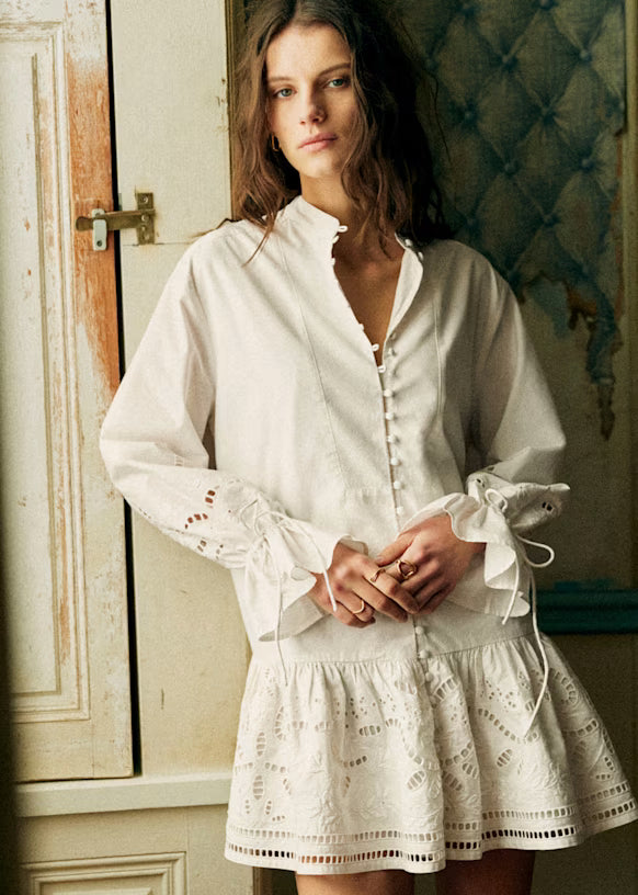 Elodie Embroidered Mini Dress
